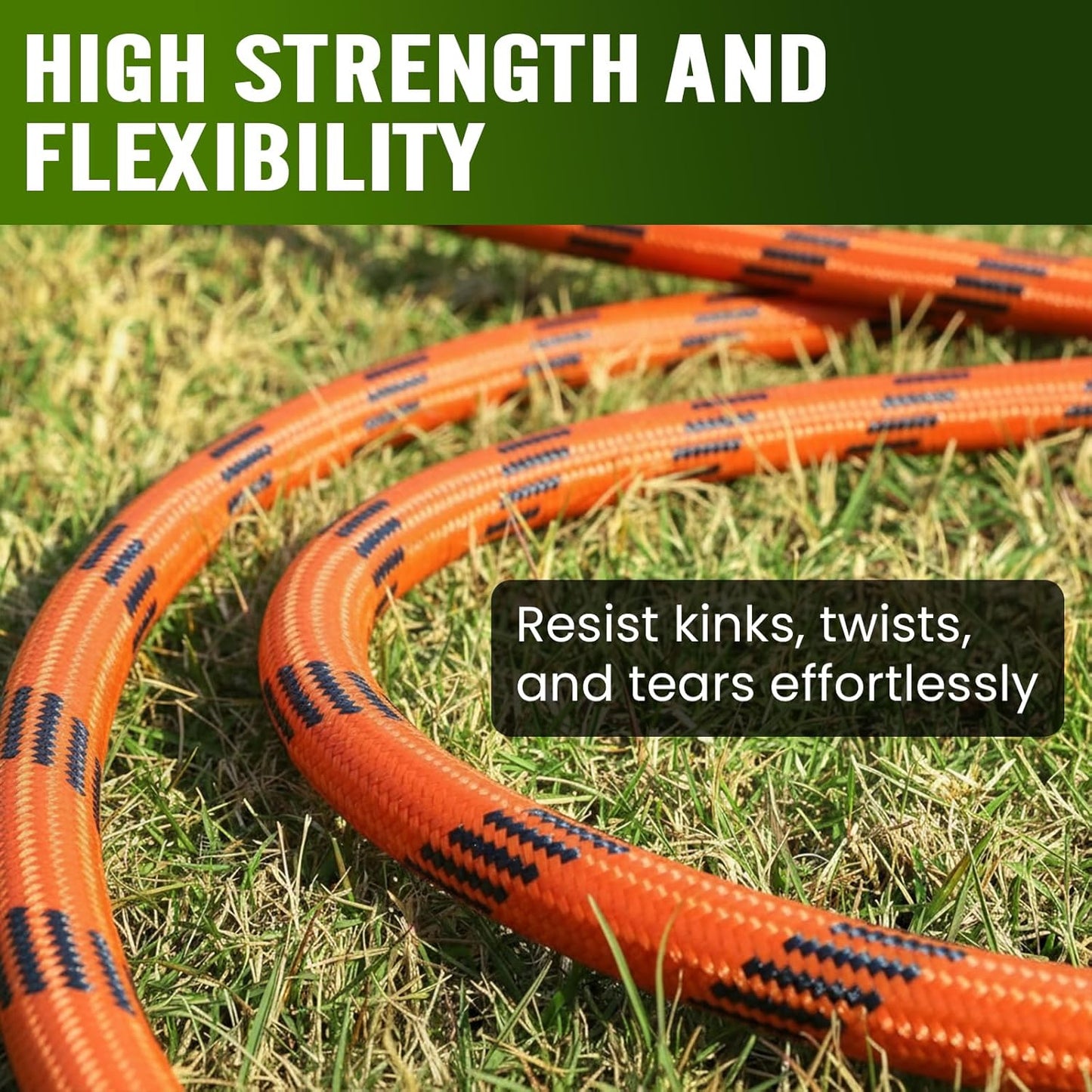 Garden Hose 50 ft, Water Hose Heavy Duty, Flexible Lightweight Non-Exp