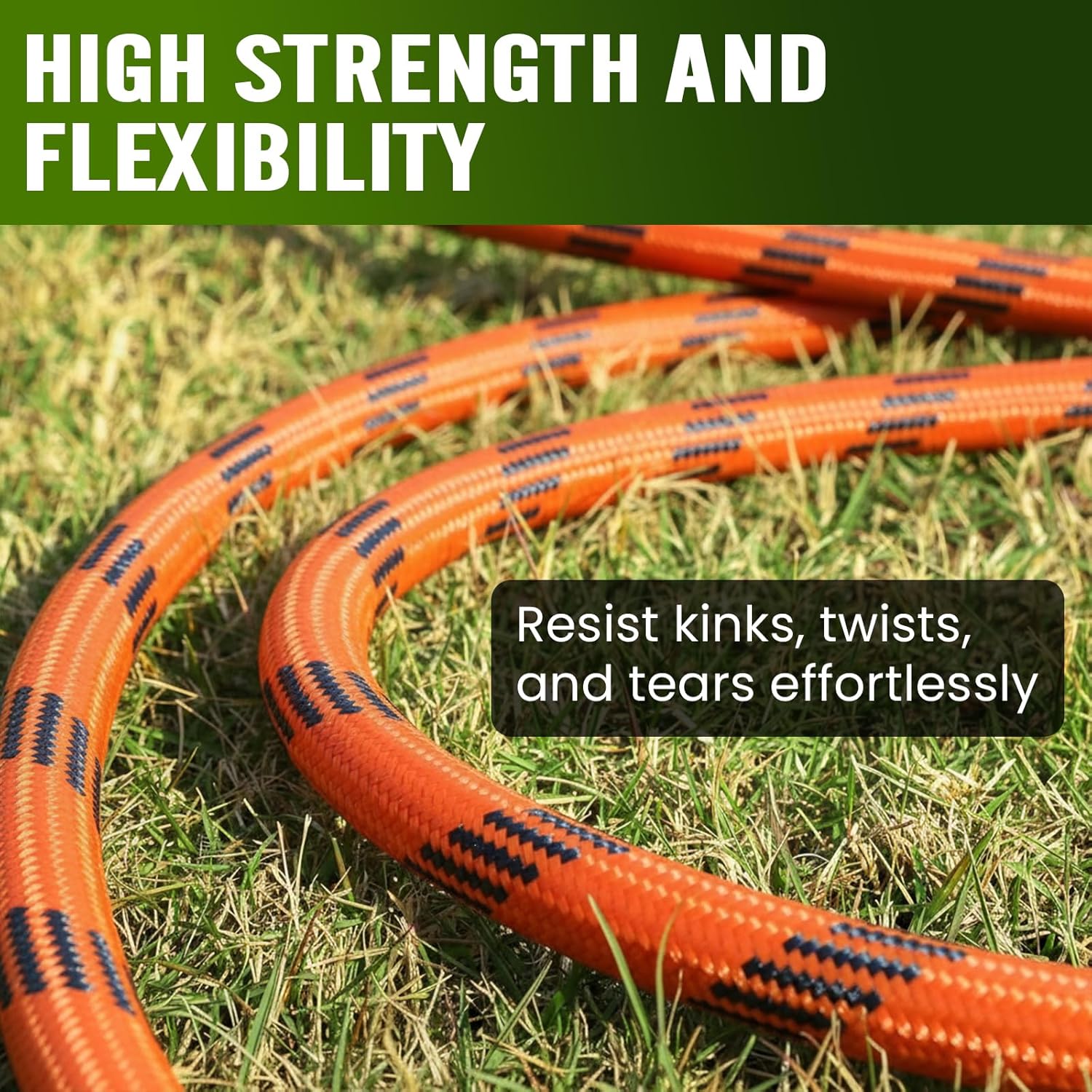 Garden Hose 50 ft, Water Hose Heavy Duty, Flexible Lightweight Non-Exp