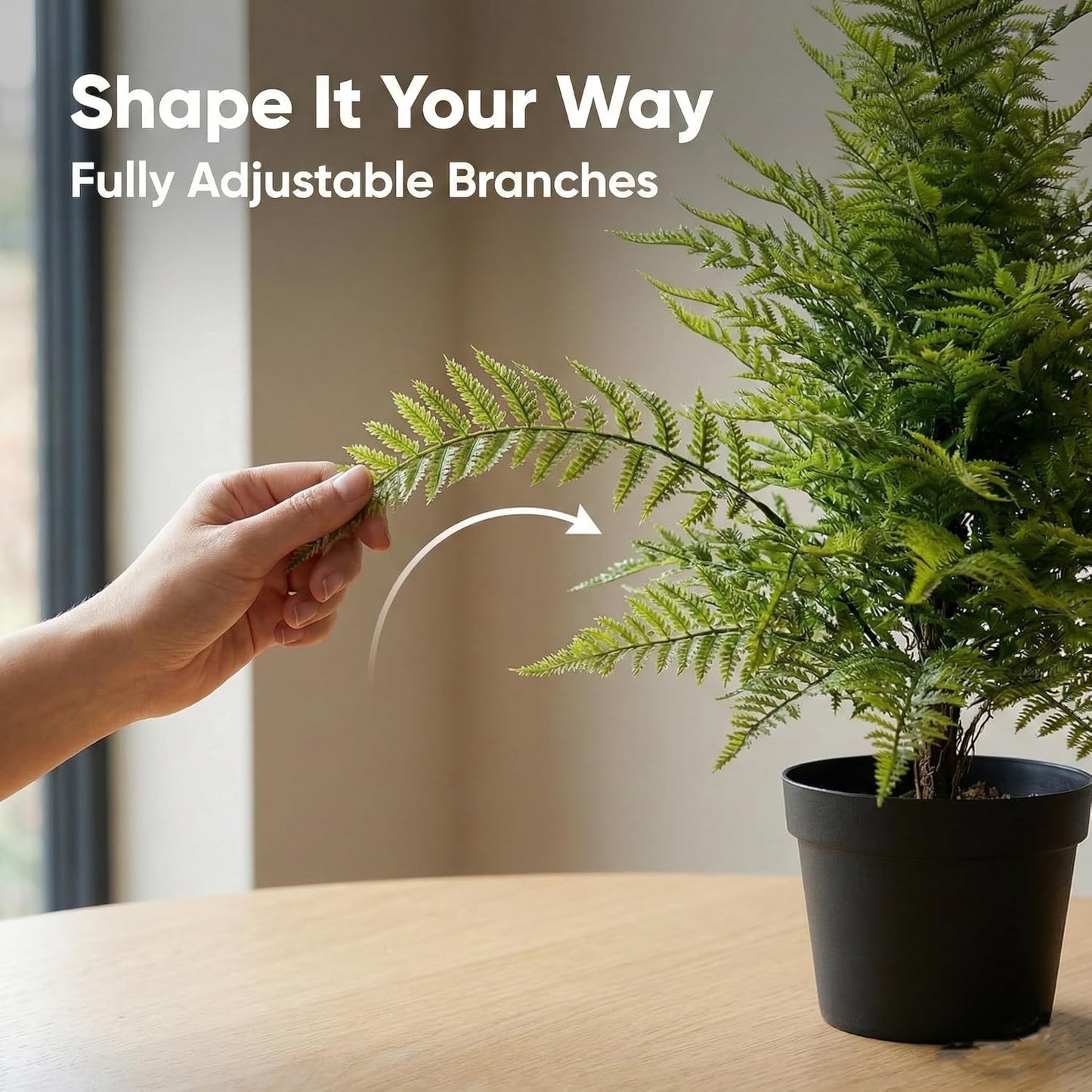Artificial Plants Outdoor Fake Plants Faux Fern Tree 3FT Tall - Large Realistic UV Resistant Artificial Ferns with Cement Pot, 2 Pack Potted Greenery Decor for Front Porch Patio Indoor Home Office