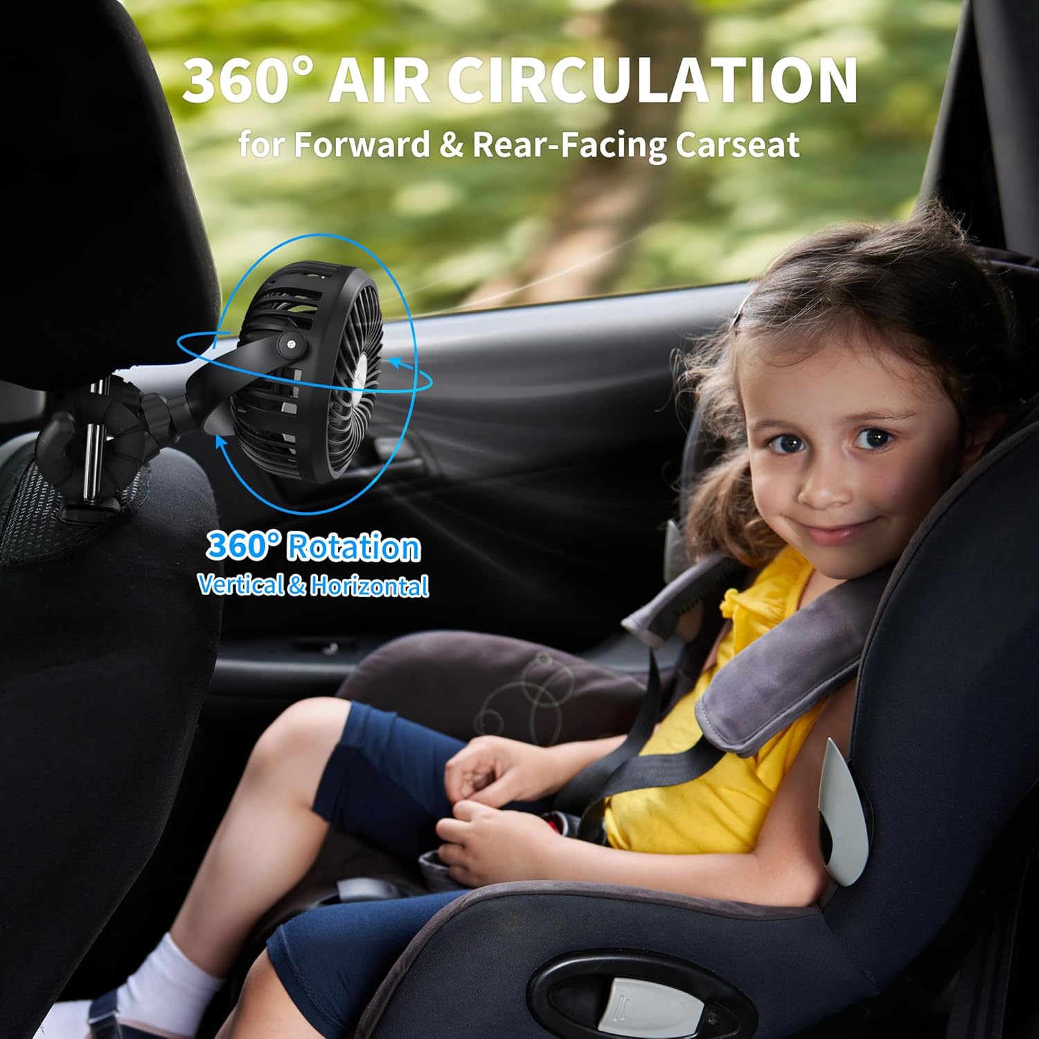 AMACOOL Battery Operated Stroller Fan, Baby Travel Essentials for Beac