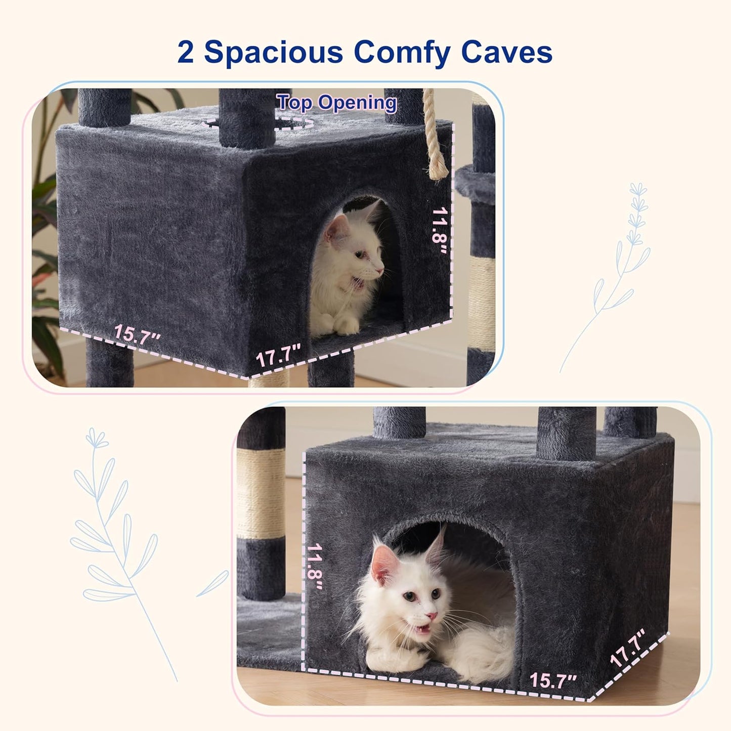 Maine Coon Cat Tree, Heavy Duty Cat Tree for Indoor Cats Large Adult, 