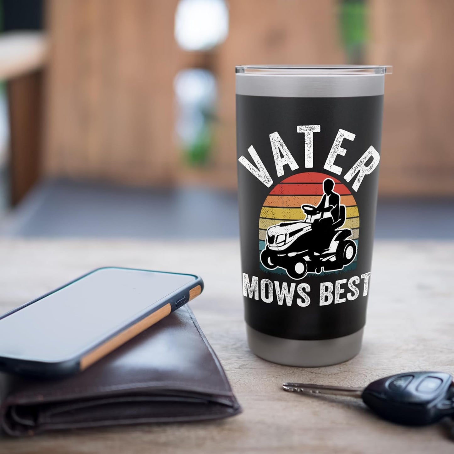 Vater Mows Best Funny Gardener Lawn Care Father's Day Stainless Steel Insulated Tumbler