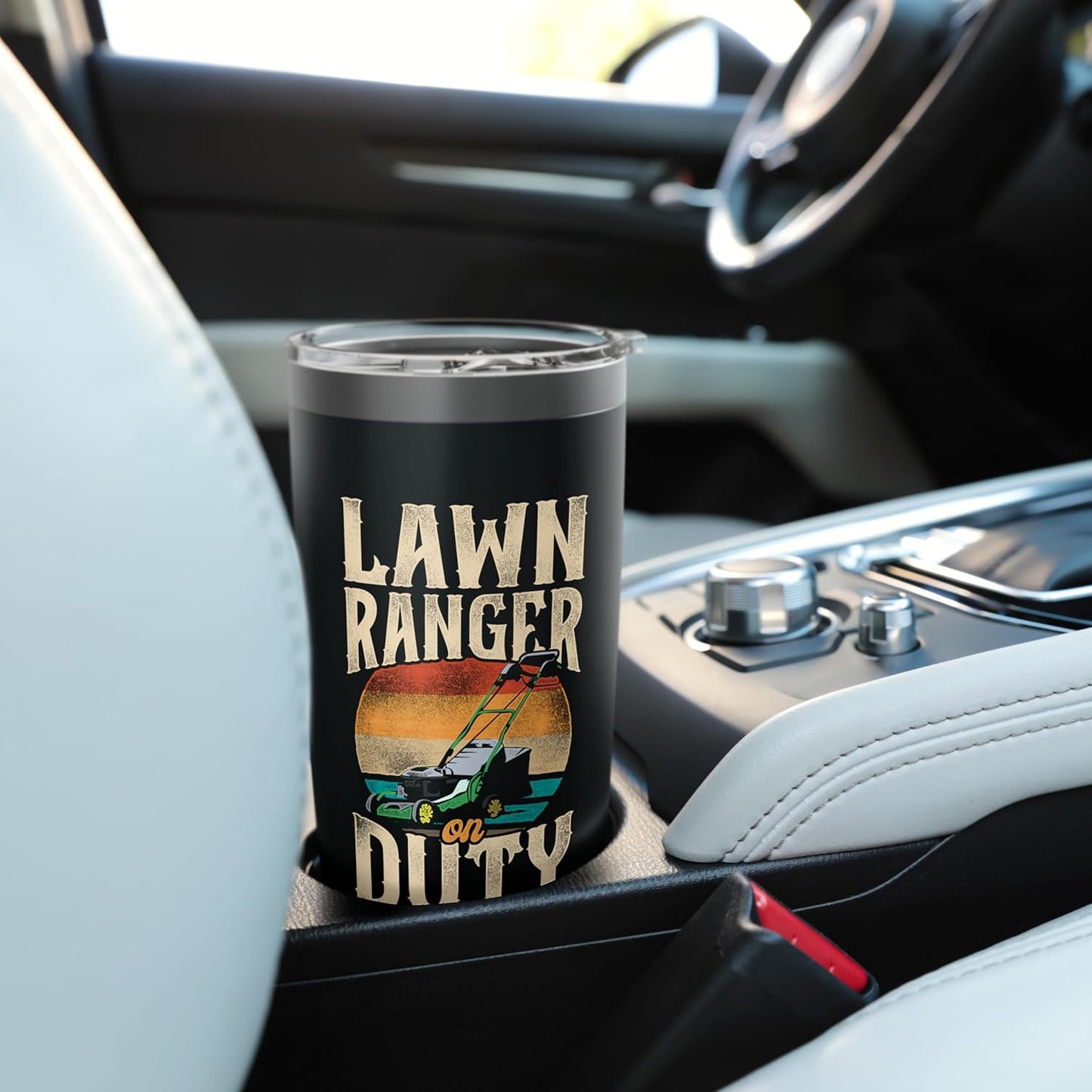 Lawn Ranger On Duty Grass Cutting Landscaping Gardener Stainless Steel Insulated Tumbler