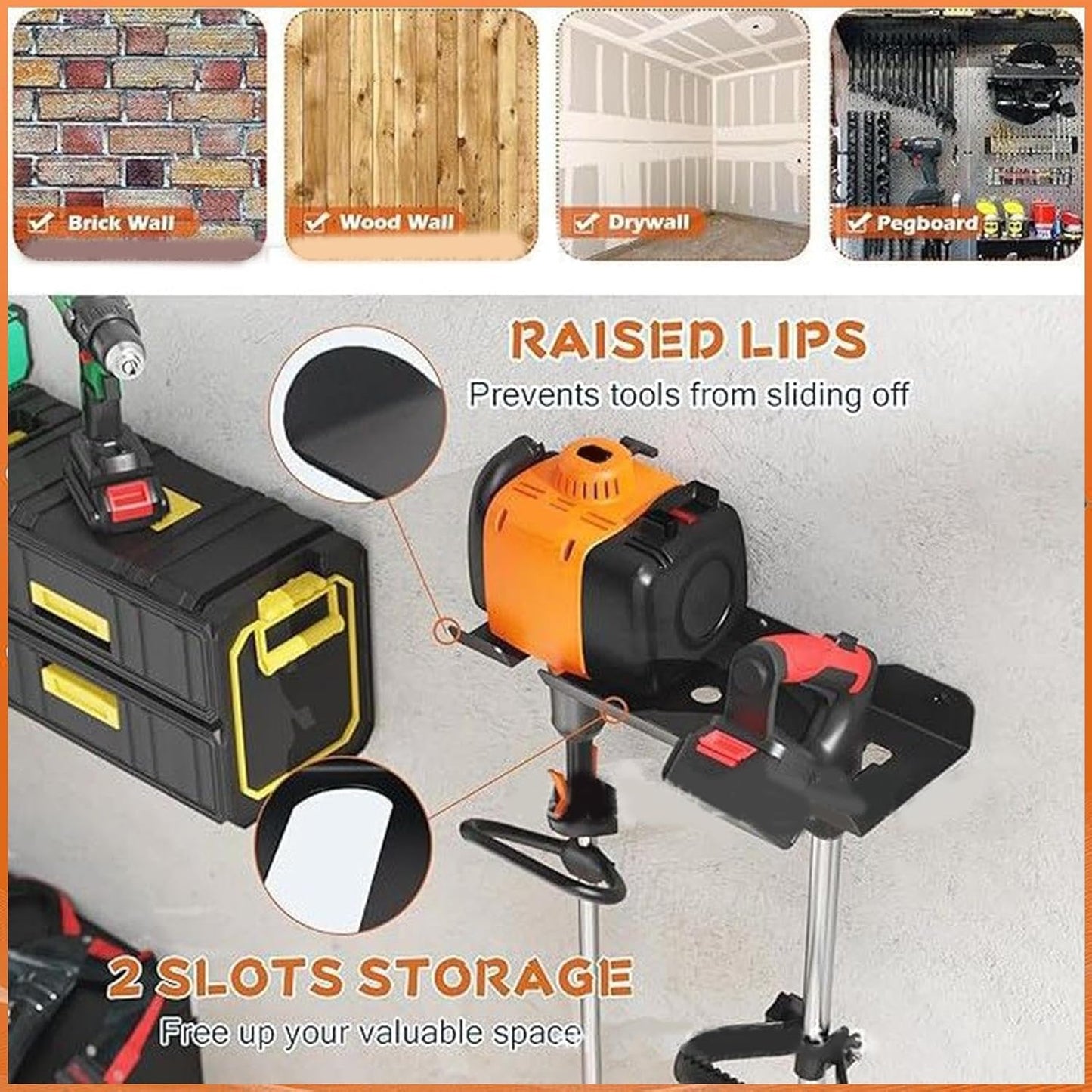 Rust Proof Tool Organizer, Garden Storage Shelf, Lawn Mower Rack, Spac