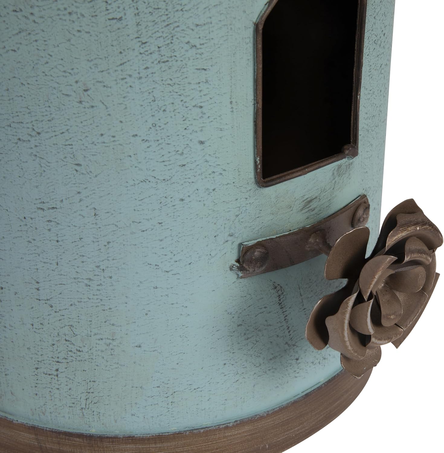 Creative Co-Op Cottagecore Free-Standing Decorative Metal Birdhouse fo