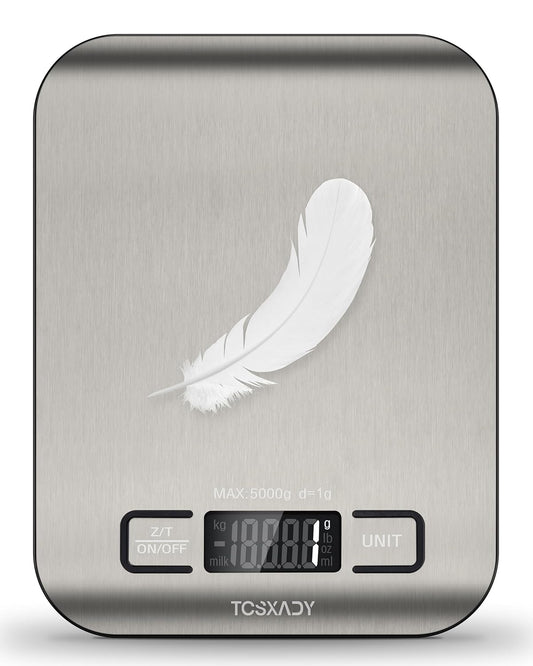 Food Scale, 11lb Digital Kitchen Scale with 6 Units LCD Display and Ta