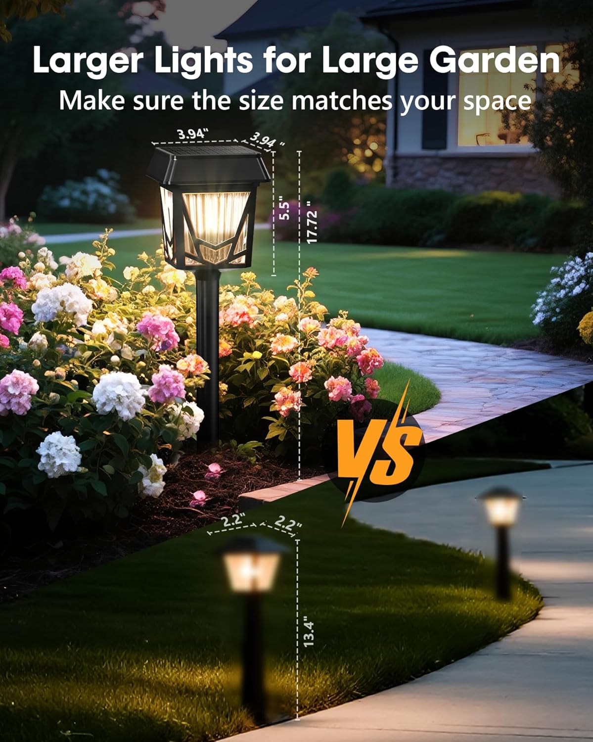 Solar Pathway Lights, Outdoor Lights Waterproof 6 Pack, Large Solar Pa