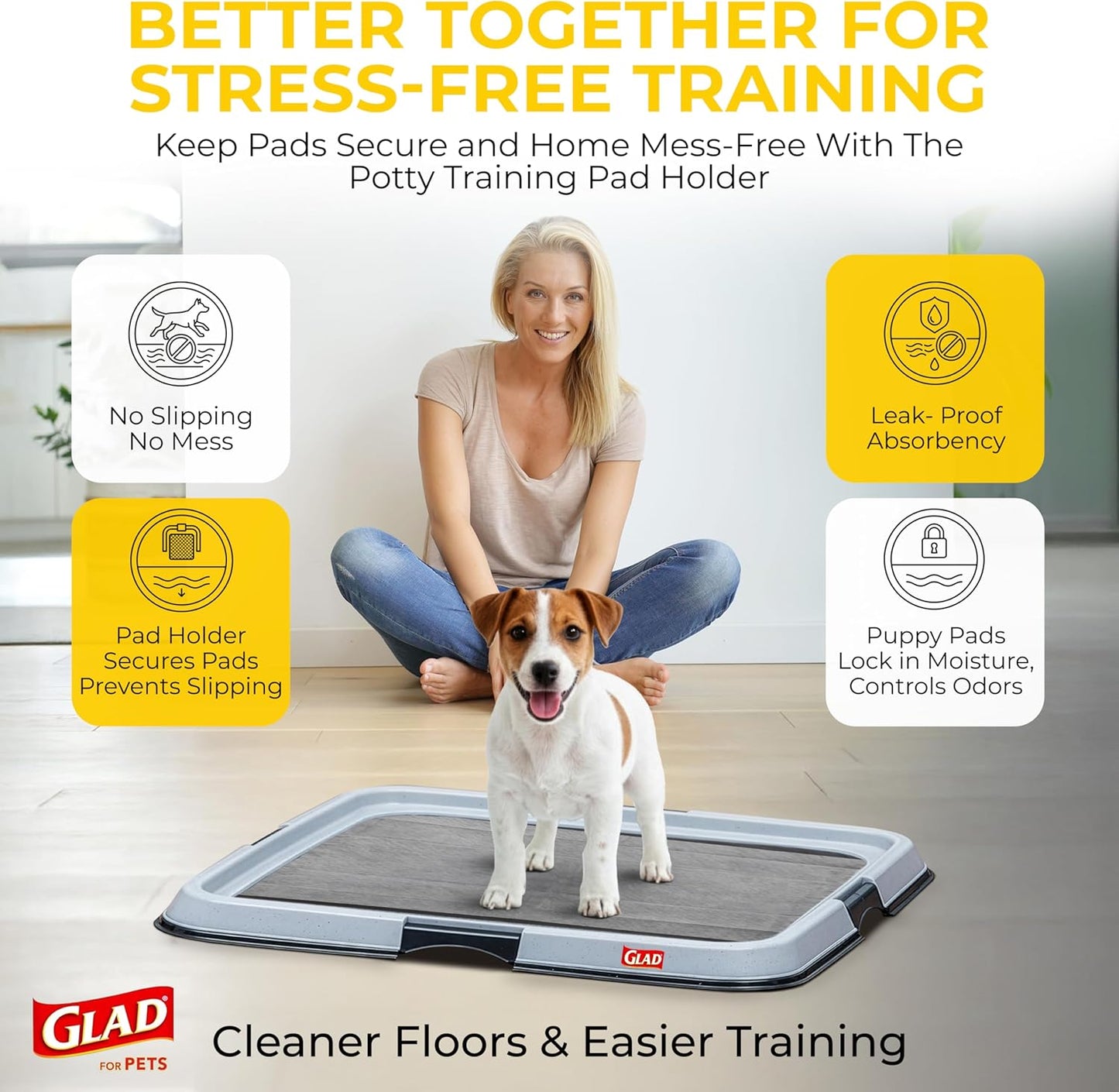 Glad for Pets Extra Large Charcoal Dog Training Pads, Absorbent Leak P