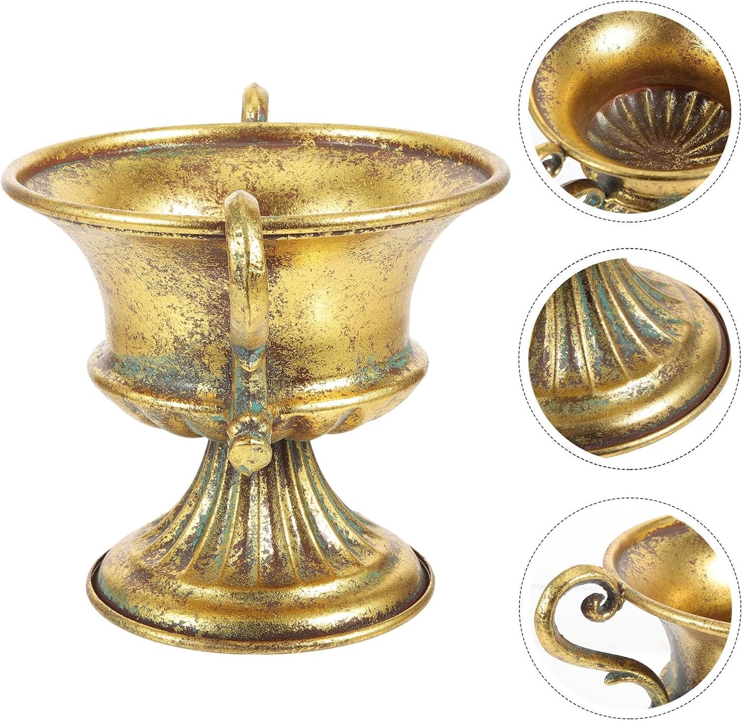 Milisten Retro Metal Flowerpot and Iron Art Flower Vase, Vintage Rusti