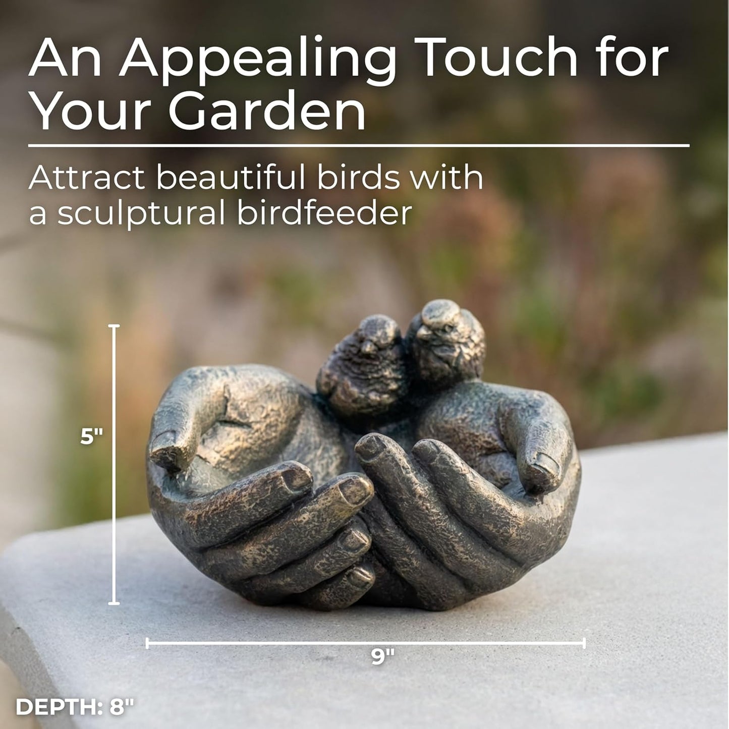 Sagebrook Home Bronze Giving Hands Birdfeeder Enchanting 9" Polyresin 