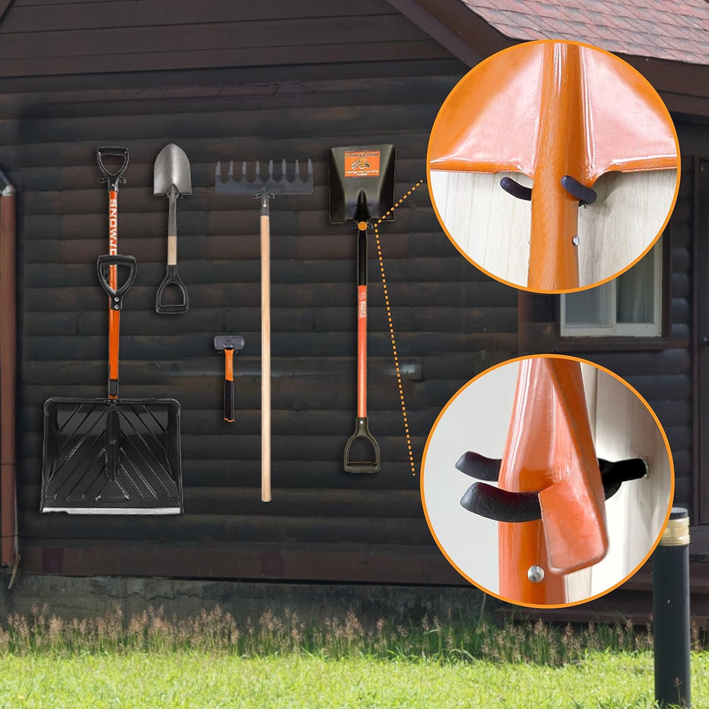 HUHOLE 16 Pack Screw in U Hook Value Set Multi-Purpose Wall Organizers Vinyl Coated Steel Utility Hangers U Hooks for Hanging Garden Tools Mops Brooms and Home Items Black