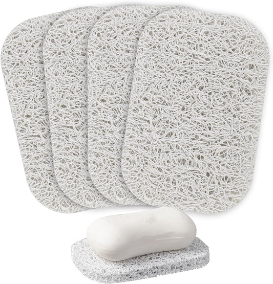 4PCS White Soap Holder PadBPA-Free Savers Pads for Soap Dish,Easy to Clean Soap Lifting Pads Suitable for Shower Kitchen Bathroom Bathroom Travel Hotel Cleaning Products