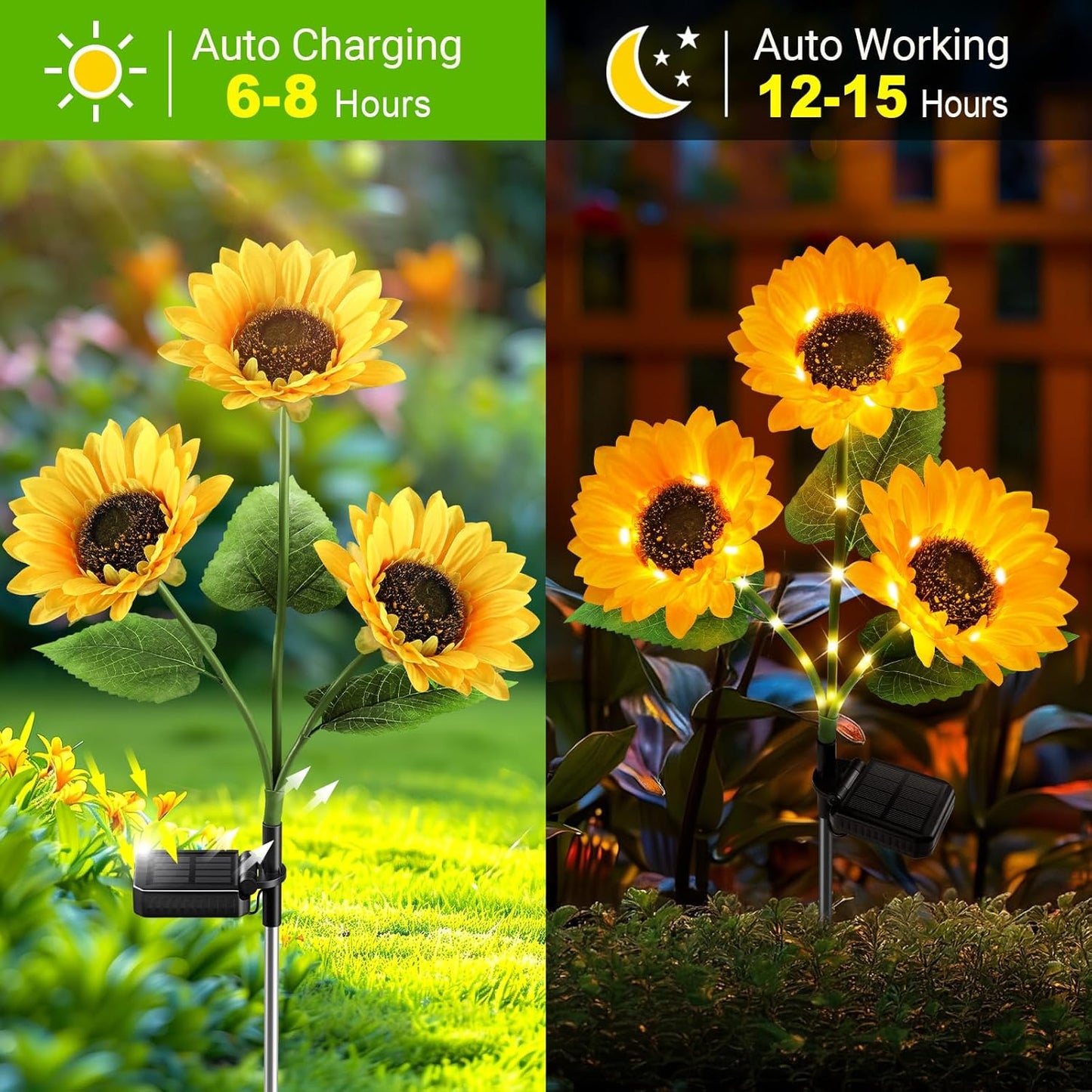 KOOPER Solar Lights Outdoor Decor - Upgraded 3 Pack Solar Garden Light