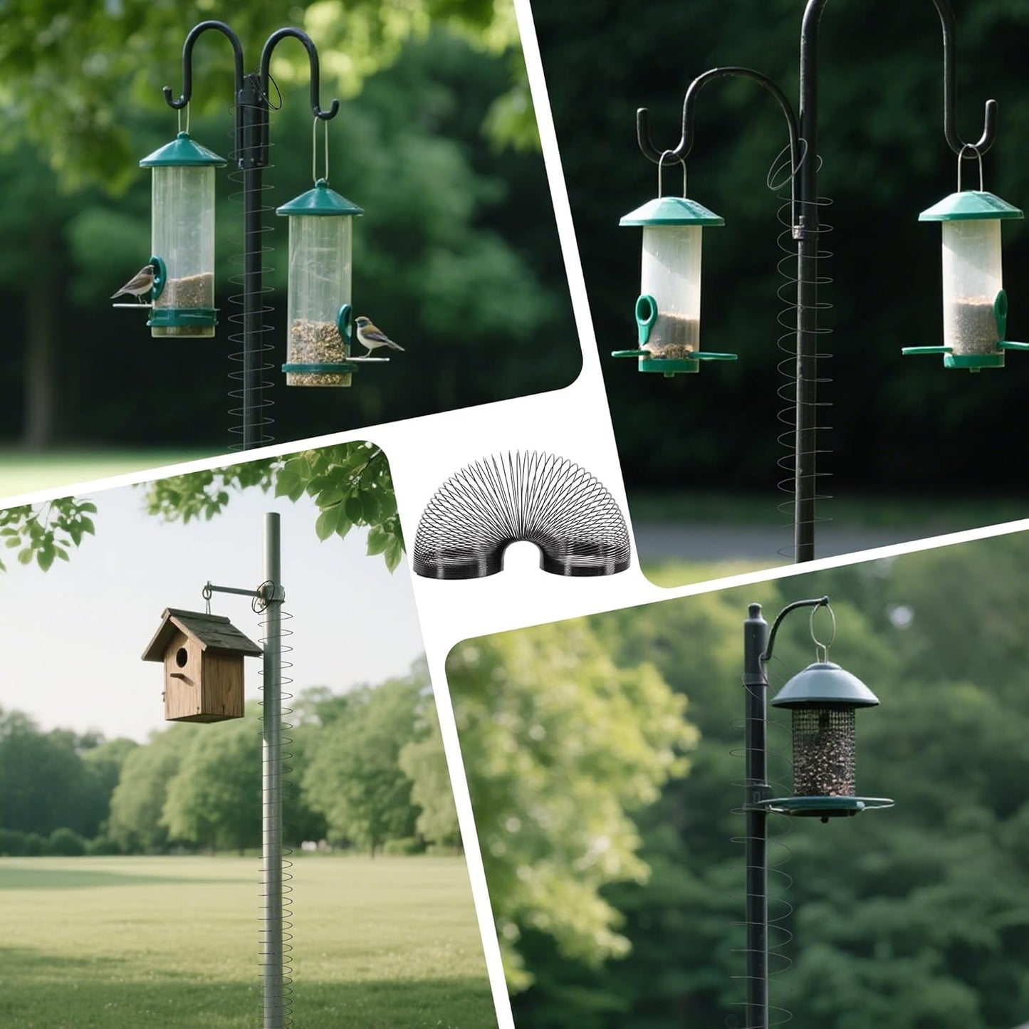 Foneso Squirrel Proof Spring Device 2 PCS, Metal Squirrel Baffle Barri