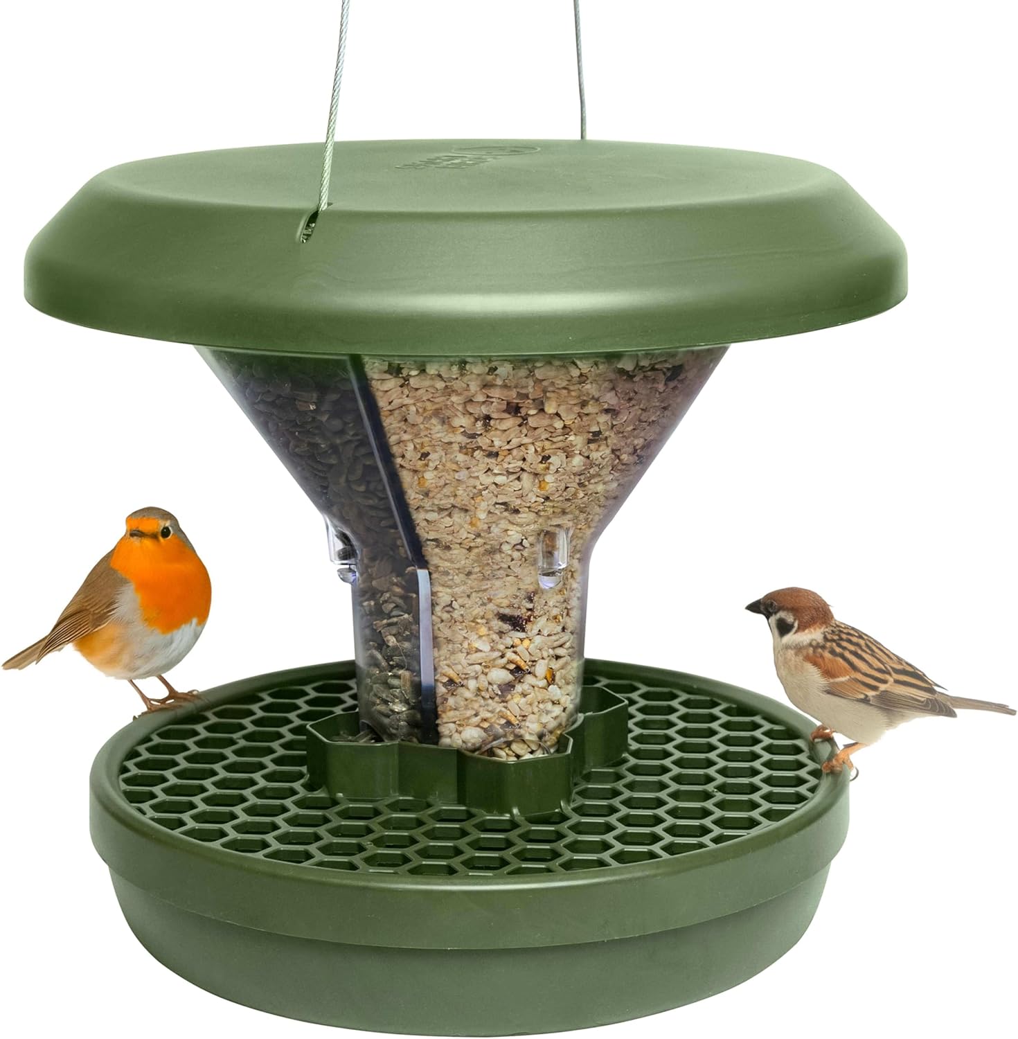SWISSINNO Bird Feeders - No Mess Hanging Bird Feeder for Outdoors - Sm