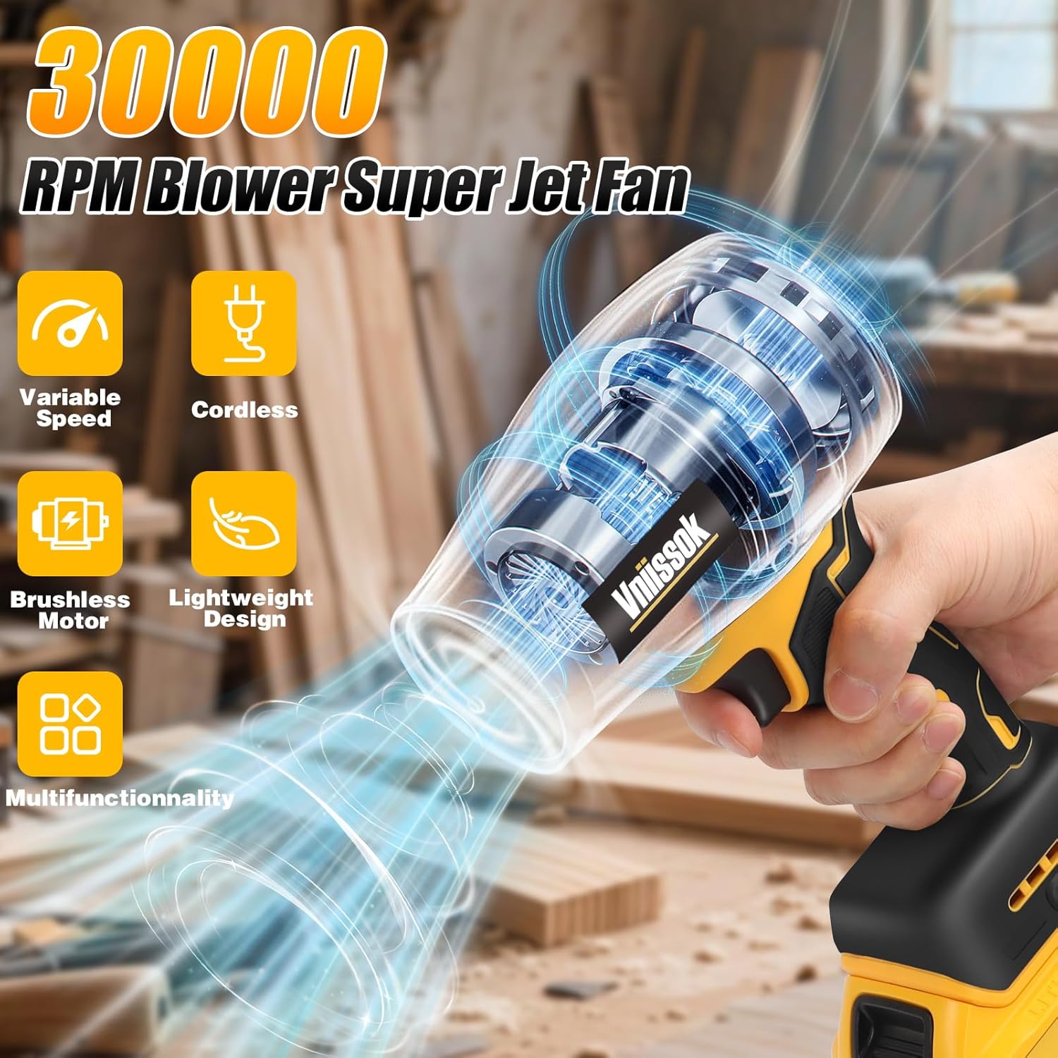 Electric Cordless Leaf Blower Dust Blower for DEWALT 20V Battery, High