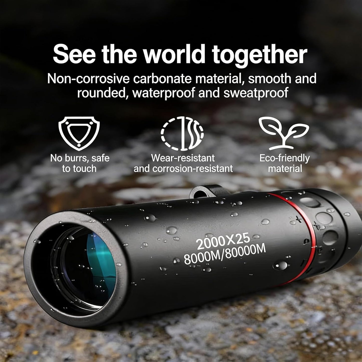 Mini Monocular Telescope, 25X High Definition HD with Multilayer Coating, Waterproof & Compact Design for Adults & Kids, for Hiking, Bird Watching, Concert, Travel and Outdoor Observation