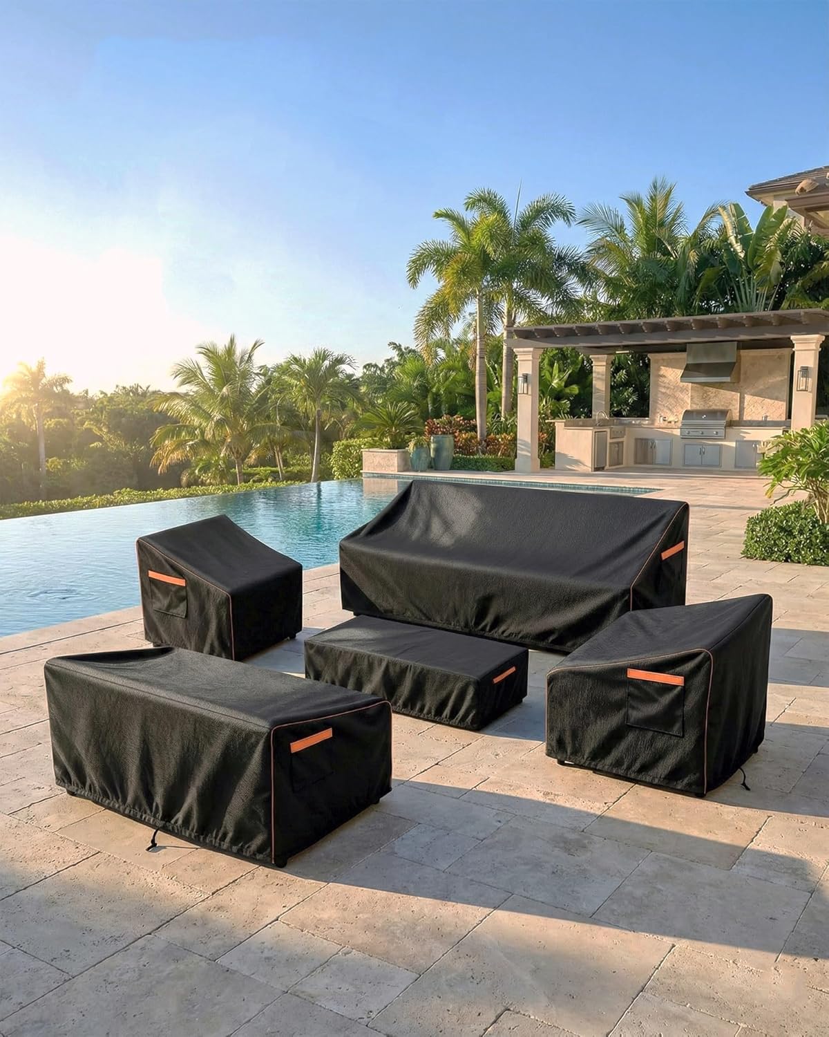 Outdoor Waterproof Patio Chair Covers, Heavy Duty Oxford Coating Weath