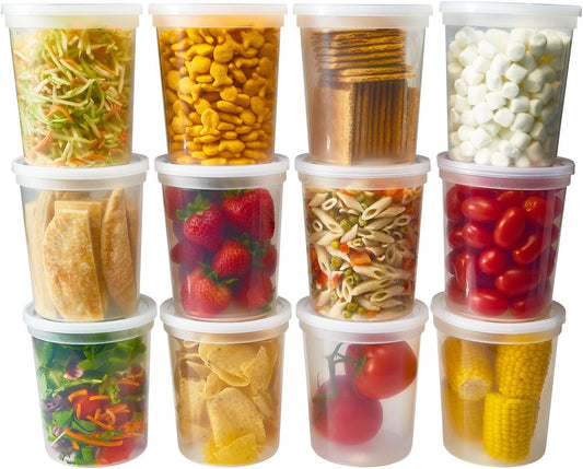 DuraHome - Deli food Storage Containers with Lids 32 oz, Quart Pack of