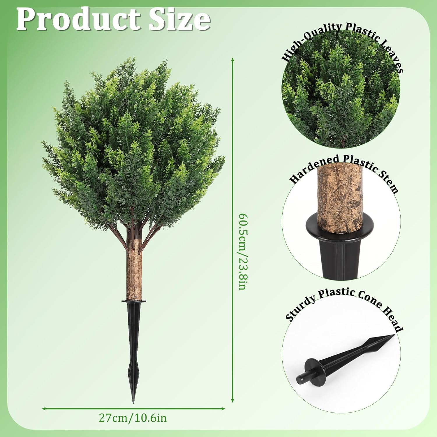 Shinoske 23.8" Artificial Cedar Topiary Ball Trees,Set of 2 Outdoor Fa