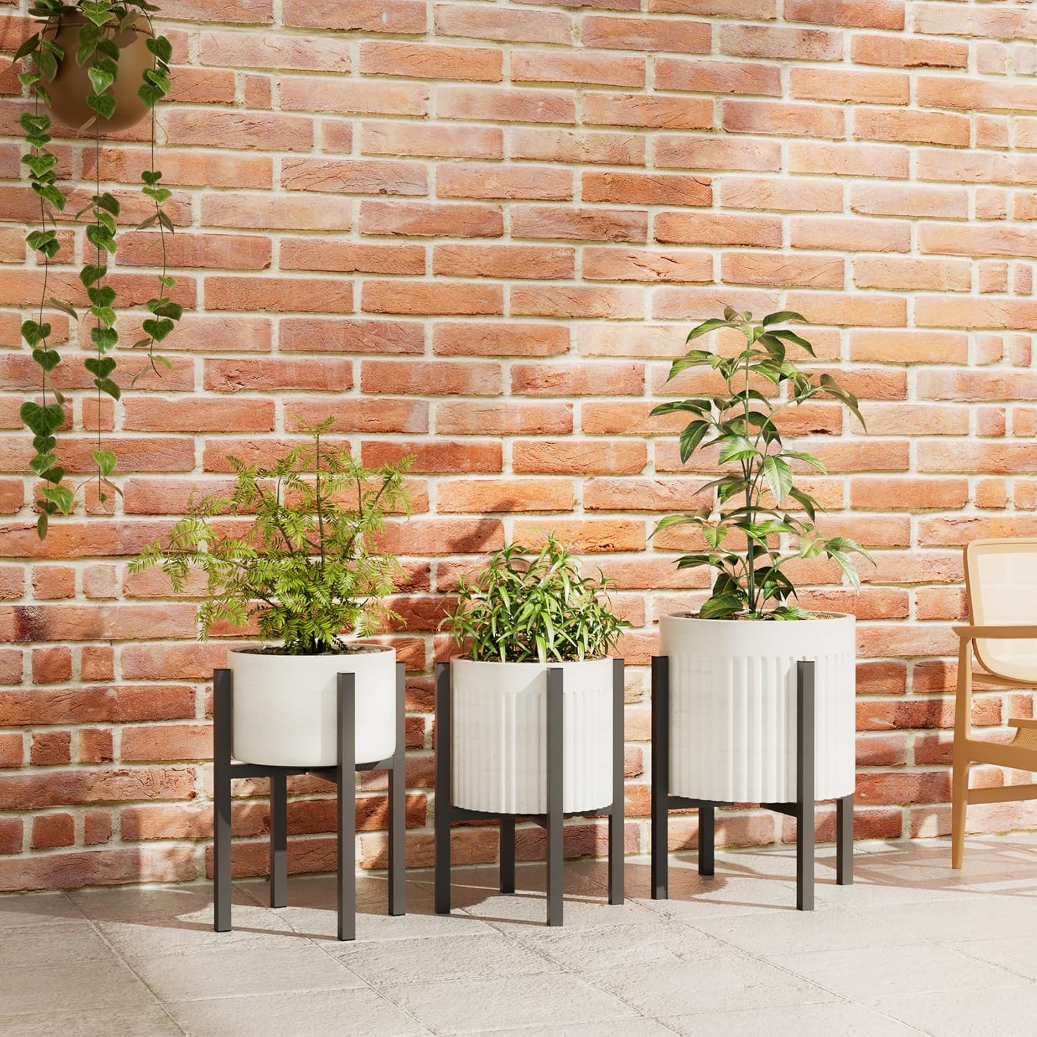 Adjustable Metal Plant Stand Indoor Outdoor - Fits 8 to 12 Inches Pots