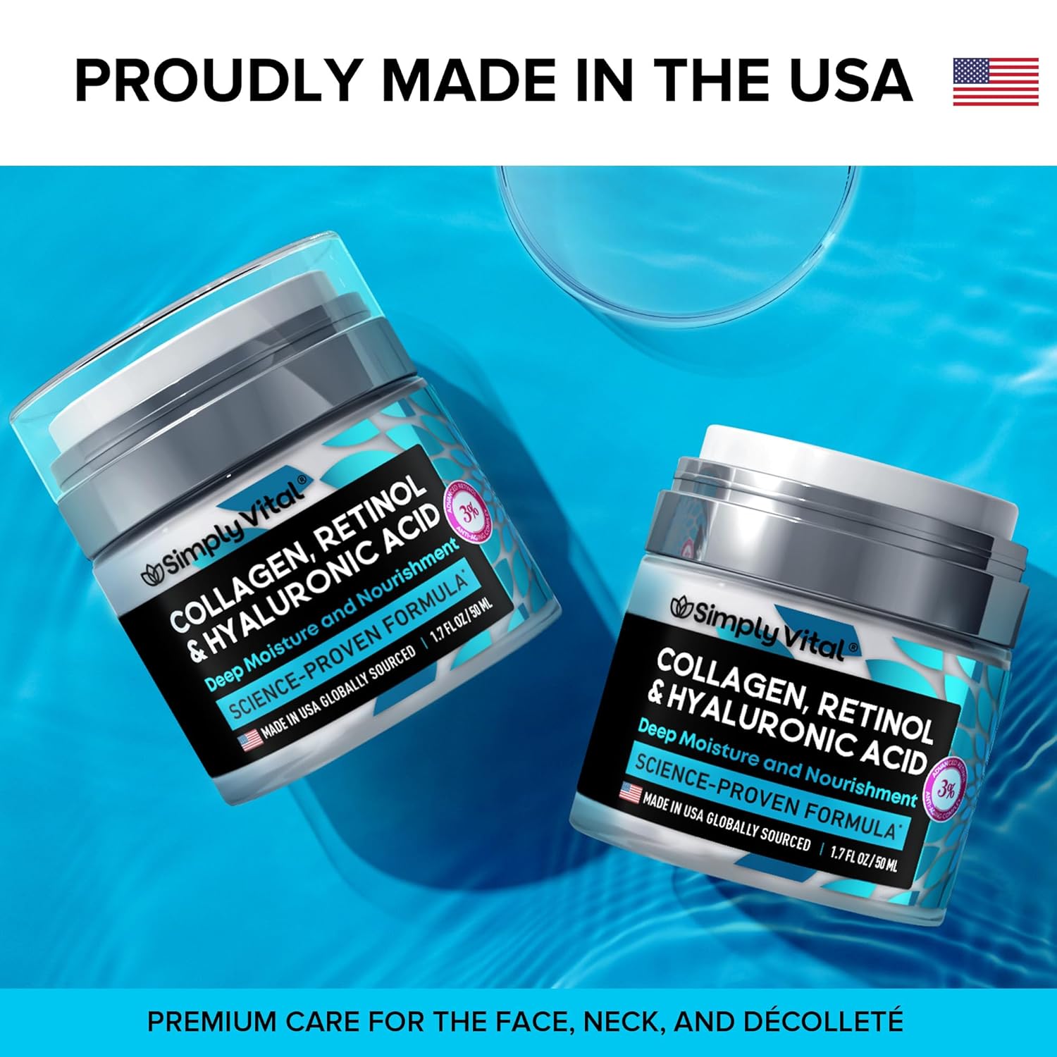 Anti-Aging Face Moisturizer with Retinol, Collagen & Hyaluronic Acid -