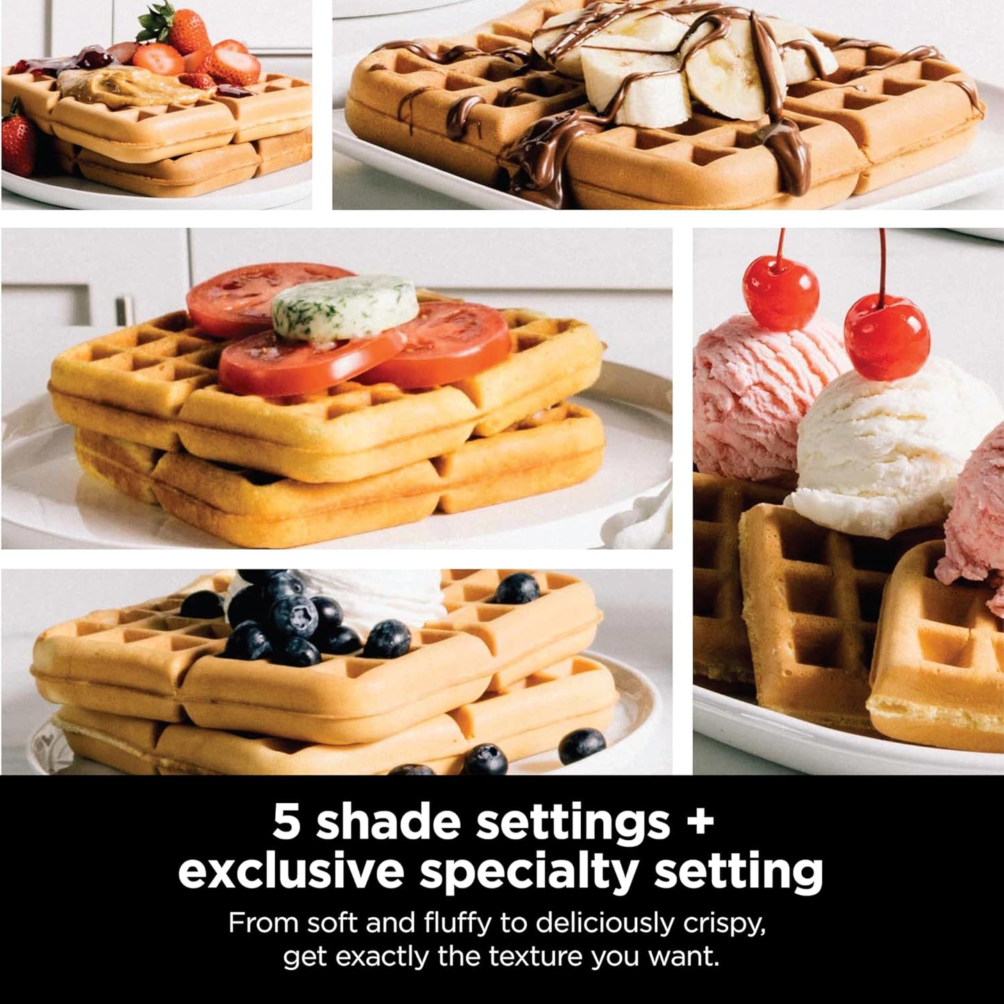 Ninja Belgian Waffle Maker Pro | Vertical Design | 5 Shade Settings wi