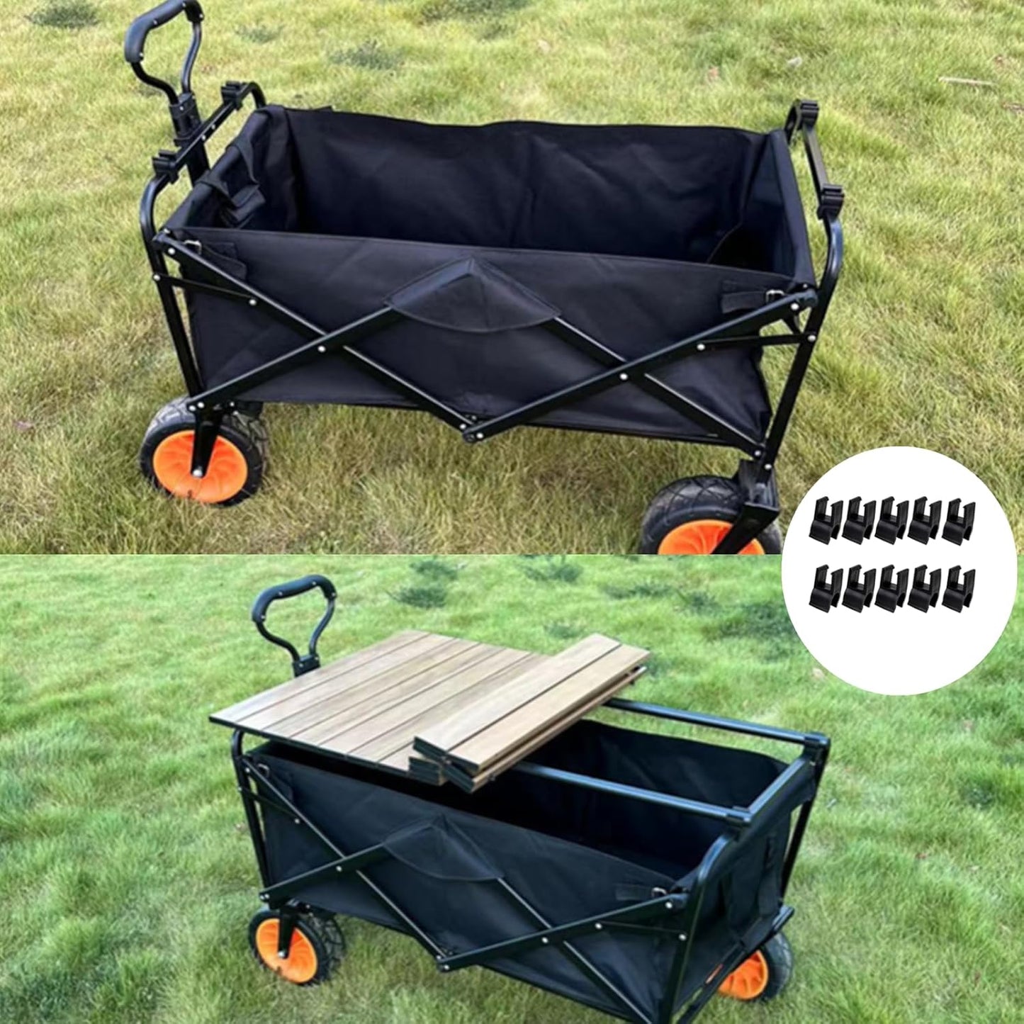 10 Pcs Camping Wagon Card Buckle, Collapsible Utility Wagon Table Buckle for Garden Cart, Beach Cart, Park Cart