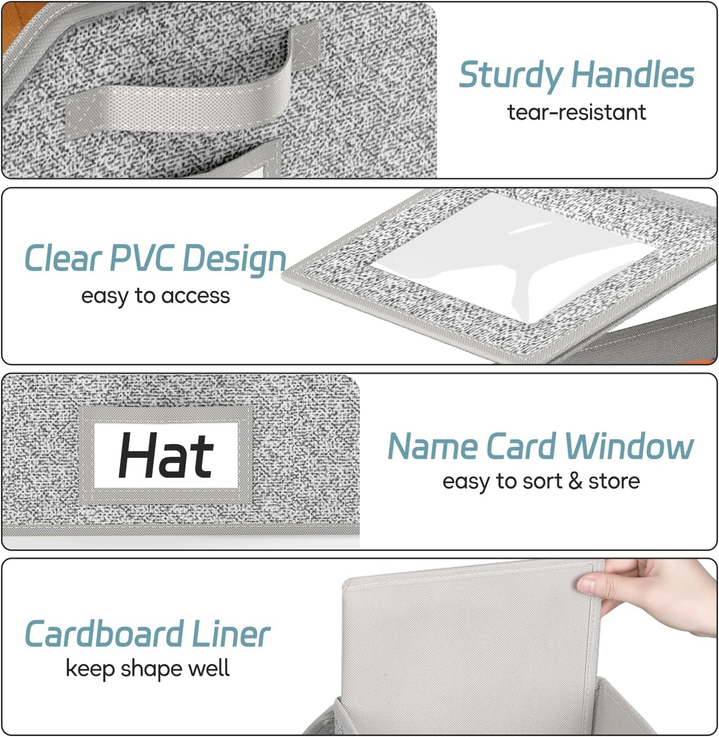 AOODA 2 PCS Stackable Hat Storage for Baseball Caps, Holds up to 24 Caps Hat Organizer for Closet, Sturdy Snapback Boxes for Men with Cardboard, Grey