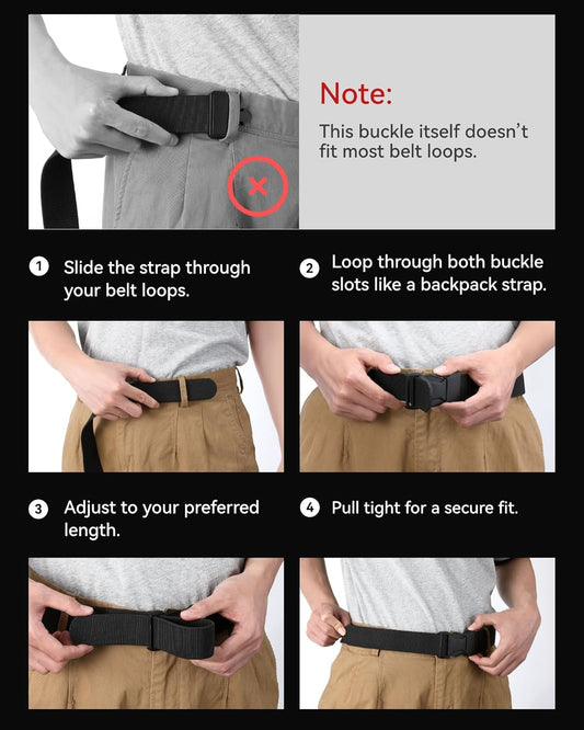 CHAOREN Tactical Belt Men - 1.5" Stretch Belt for Work - Quick Release