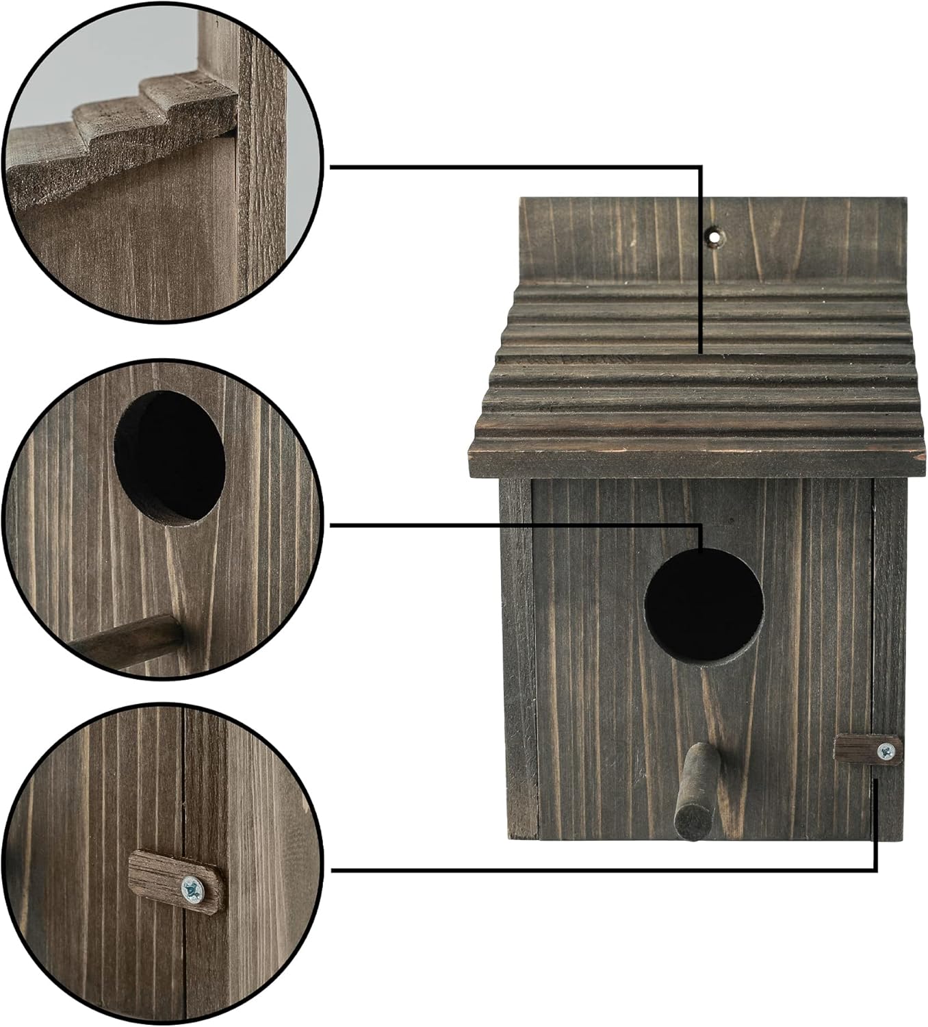 Bird House for Outside with Predator Guard, Nesting Box Birdhouse for Outdoor Wild Bird Watching, Royal Blue
