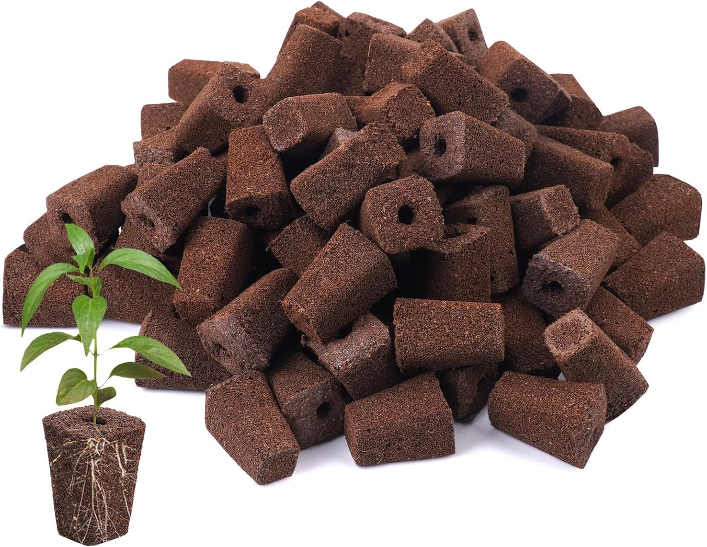 100 Pack Grow Sponges, Replacement Root Growth Sponges Seed Pods,Seed 