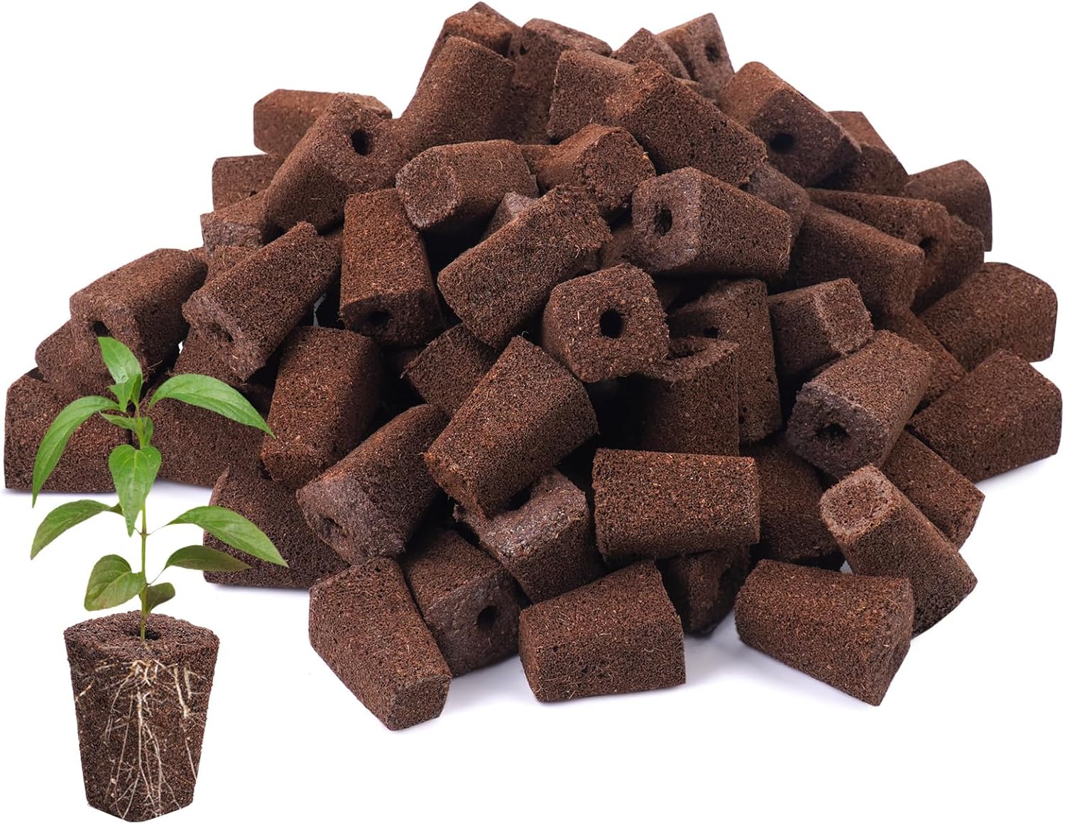 100 Pack Grow Sponges, Replacement Root Growth Sponges Seed Pods,Seed 