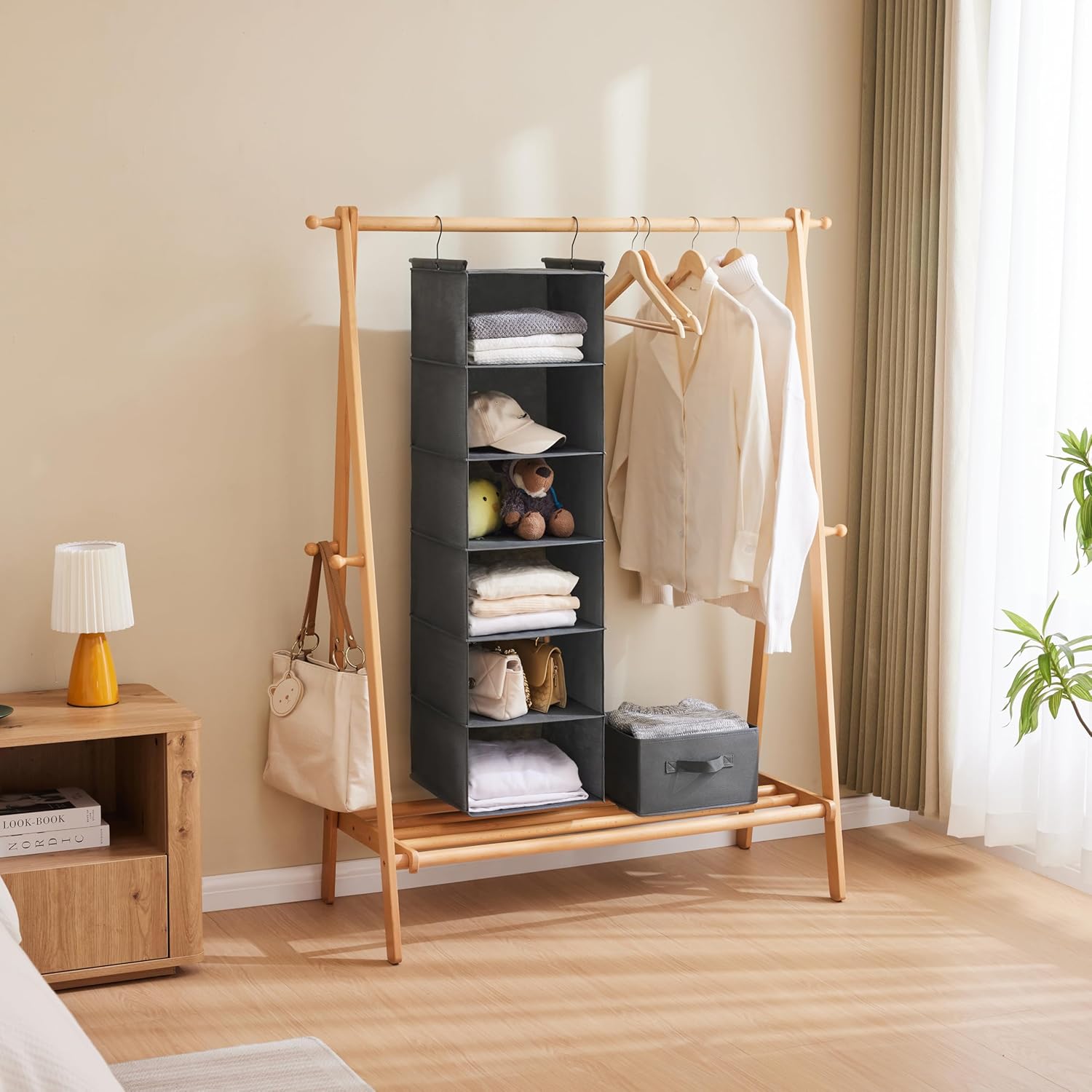 MAX Houser 6 Tier Shelf Hanging Closet Organizer, Closet Hanging Shelf