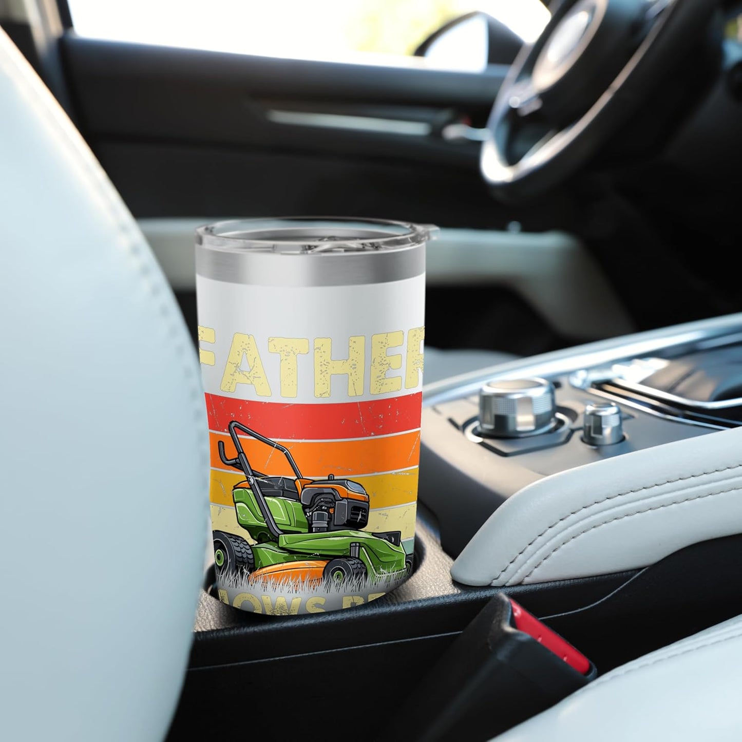 Father Mows Best Stainless Steel Insulated Tumbler
