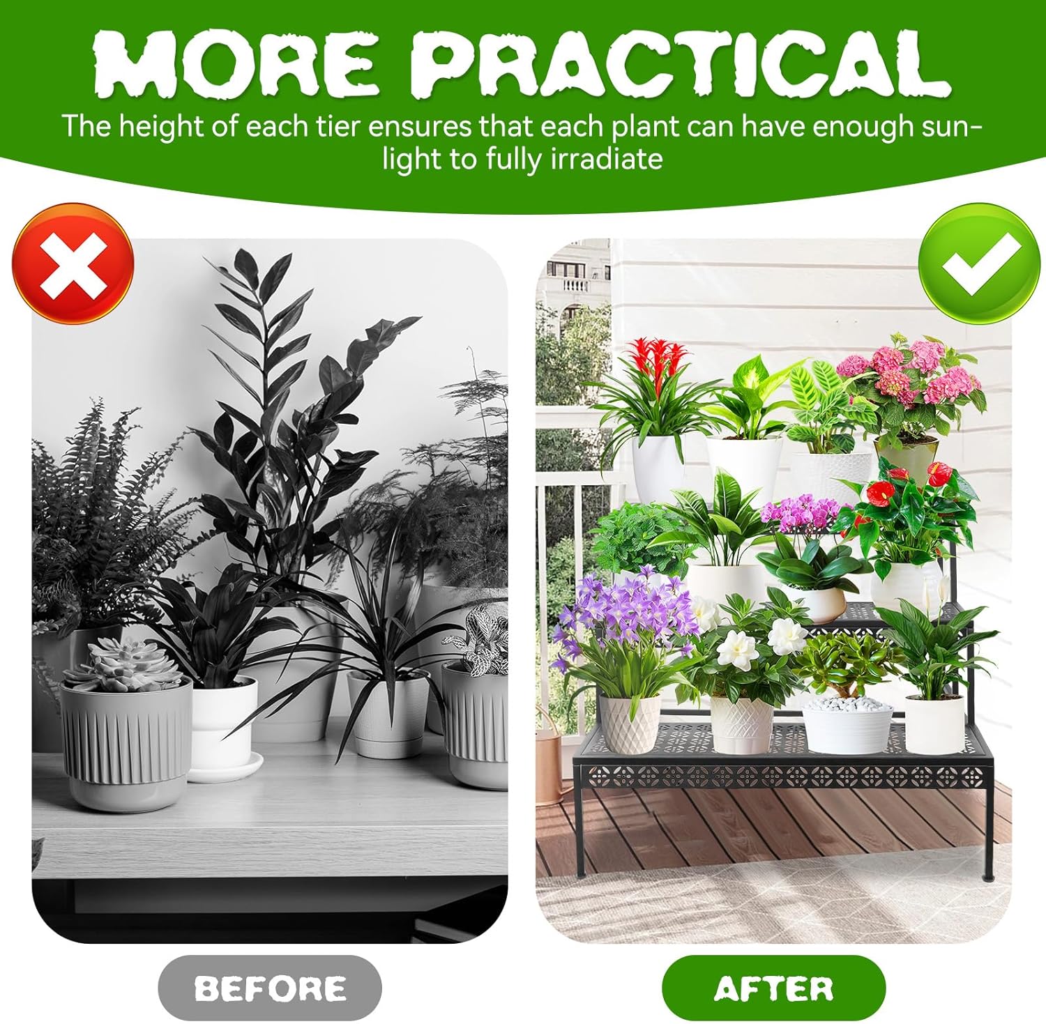 3 Tier Metal Plant Stand, Ladder Flower Pot Holder Plant Stands, Tiere