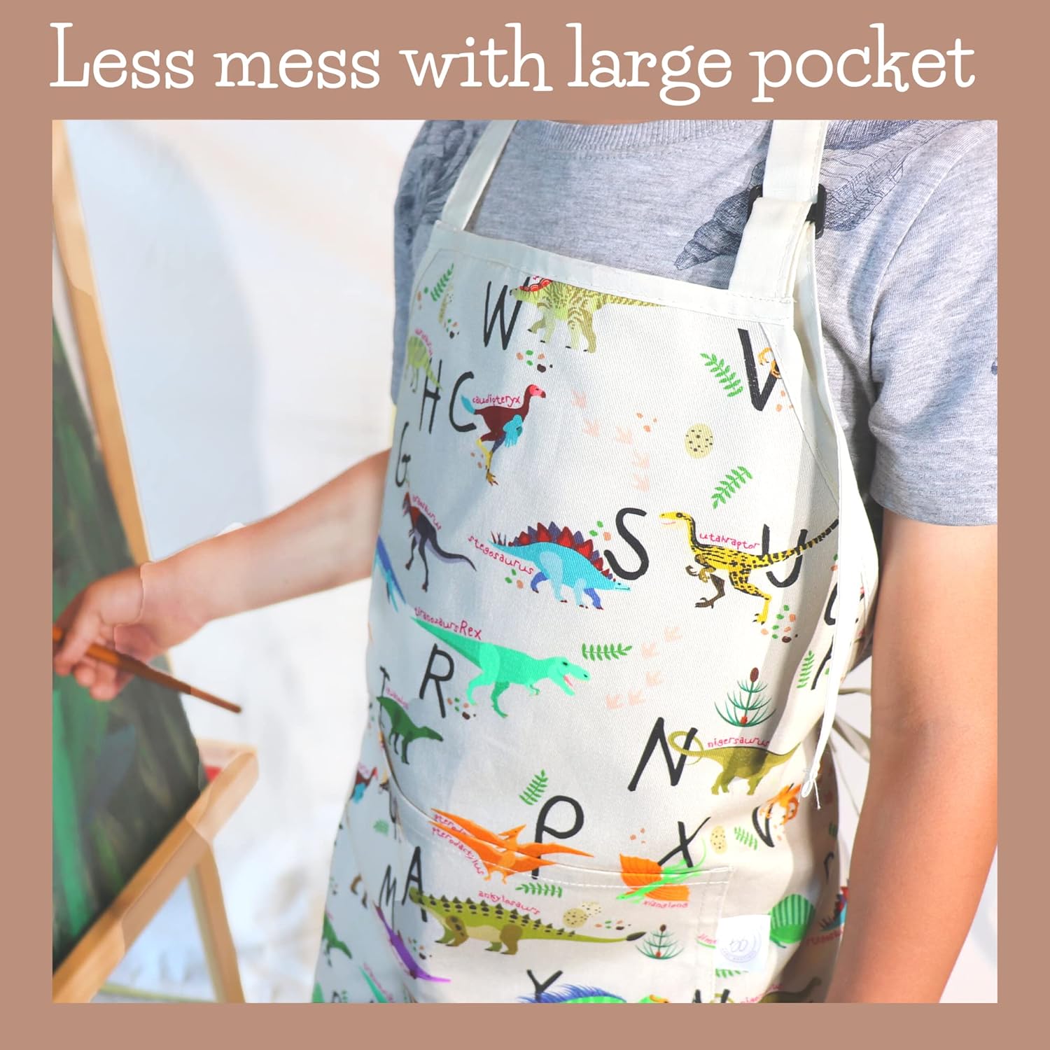 Kids Aprons for Girls and Boys, Toddler Apron with Pocket for Painting