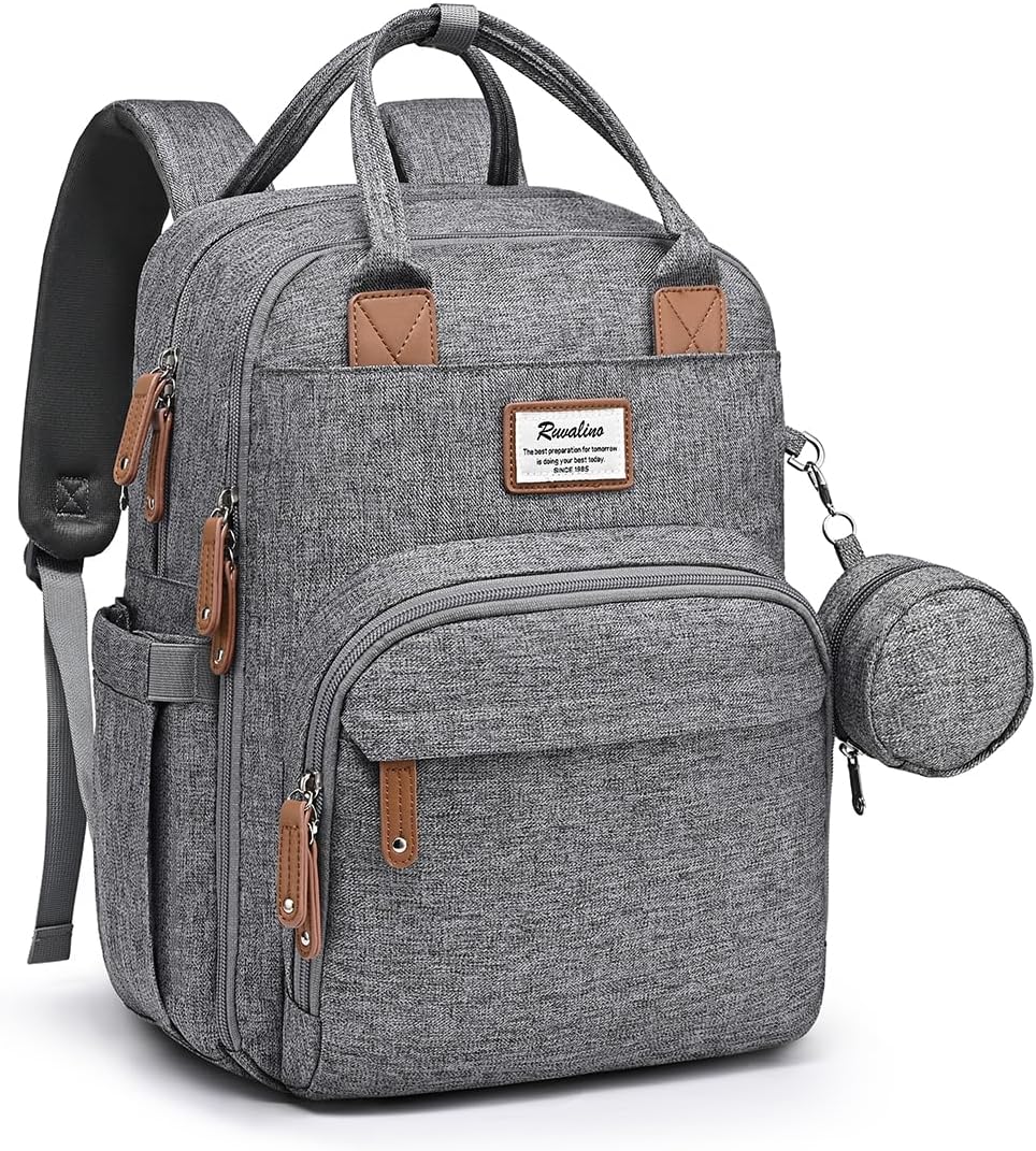 RUVALINO Diaper Bag Backpack-Multifunction Travel Baby Diaper Bag with