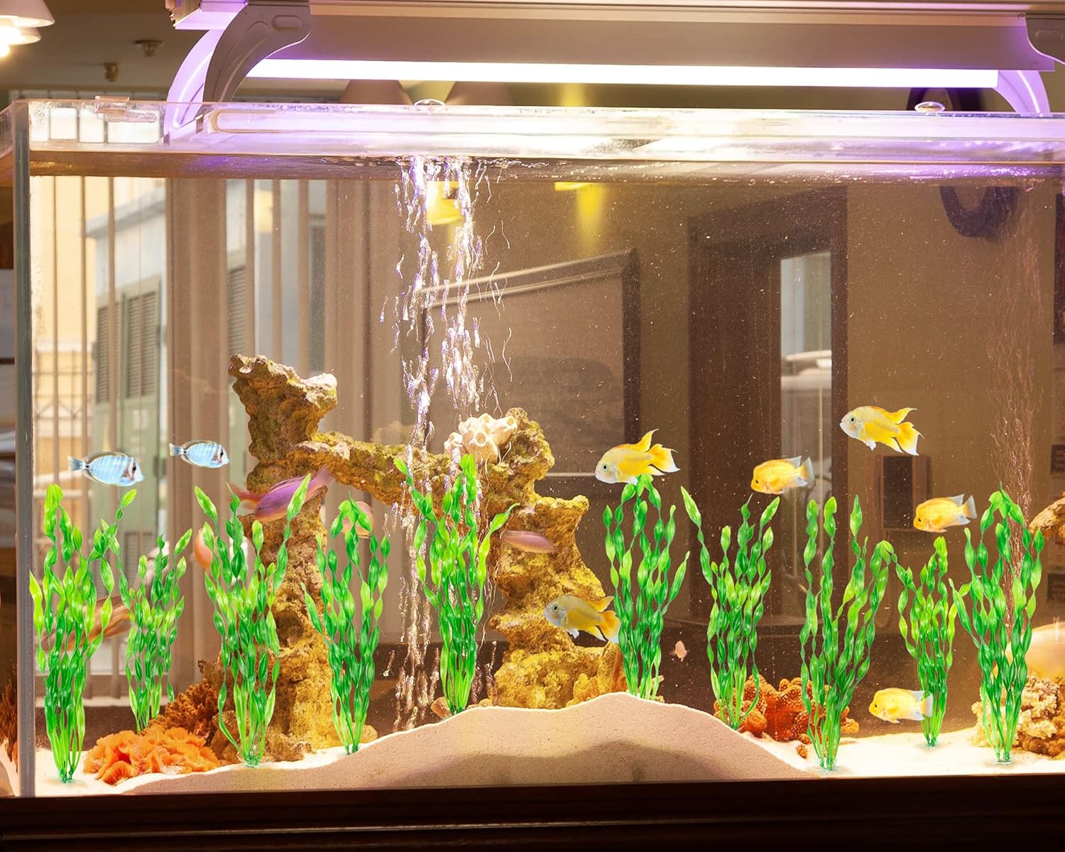MyLifeUNIT Artificial Seaweed Water Plants for Aquarium, Plastic Fish 