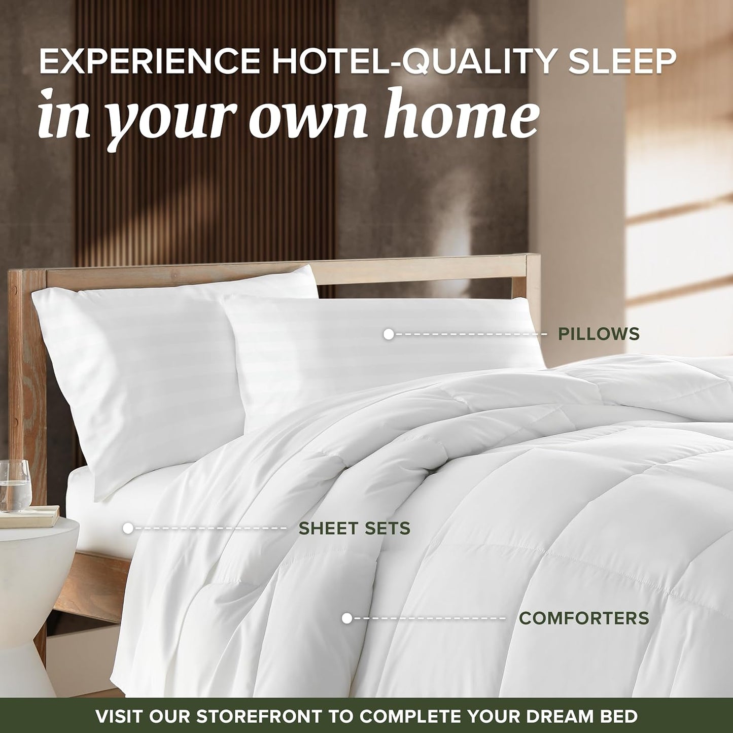 Beckham Hotel Collection King Size Pillow Protector 2 Pack with Zipper, Soft and Breathable Cotton Pillow Protector Covers