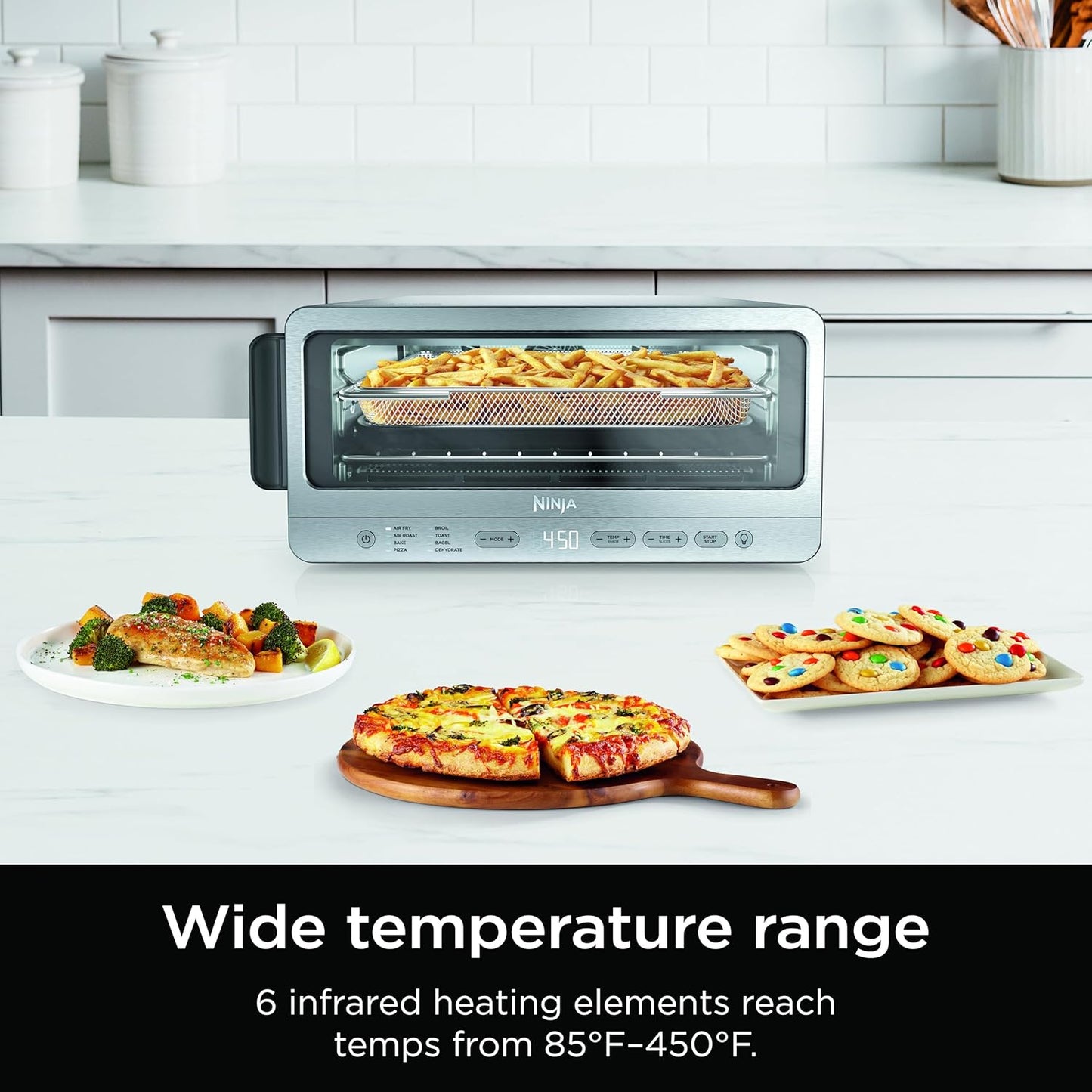 Ninja Air Fryer Toaster Oven Combo | 8-in-1 Functionality | Flip Up & 