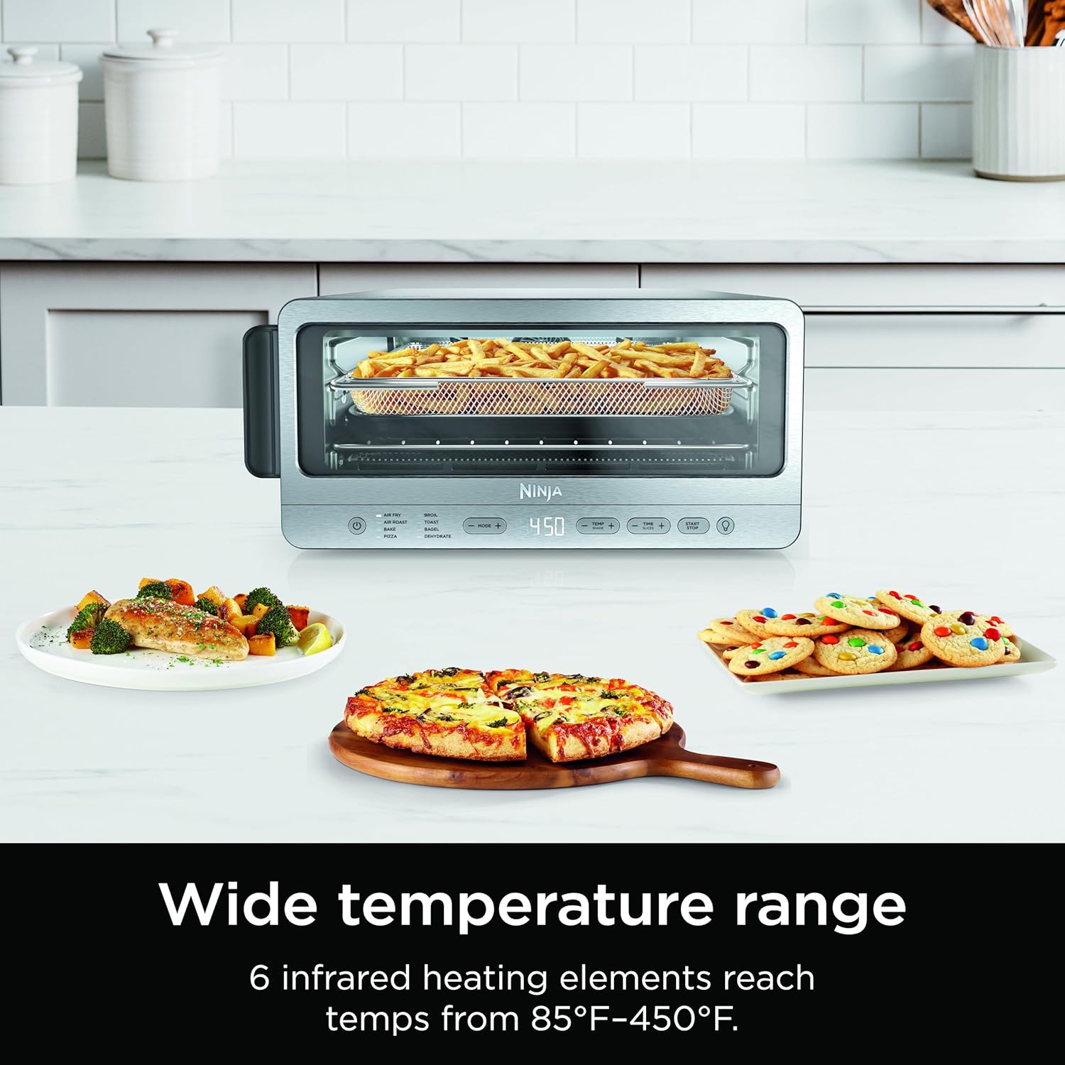 Ninja Air Fryer Toaster Oven Combo | 8-in-1 Functionality | Flip Up & 