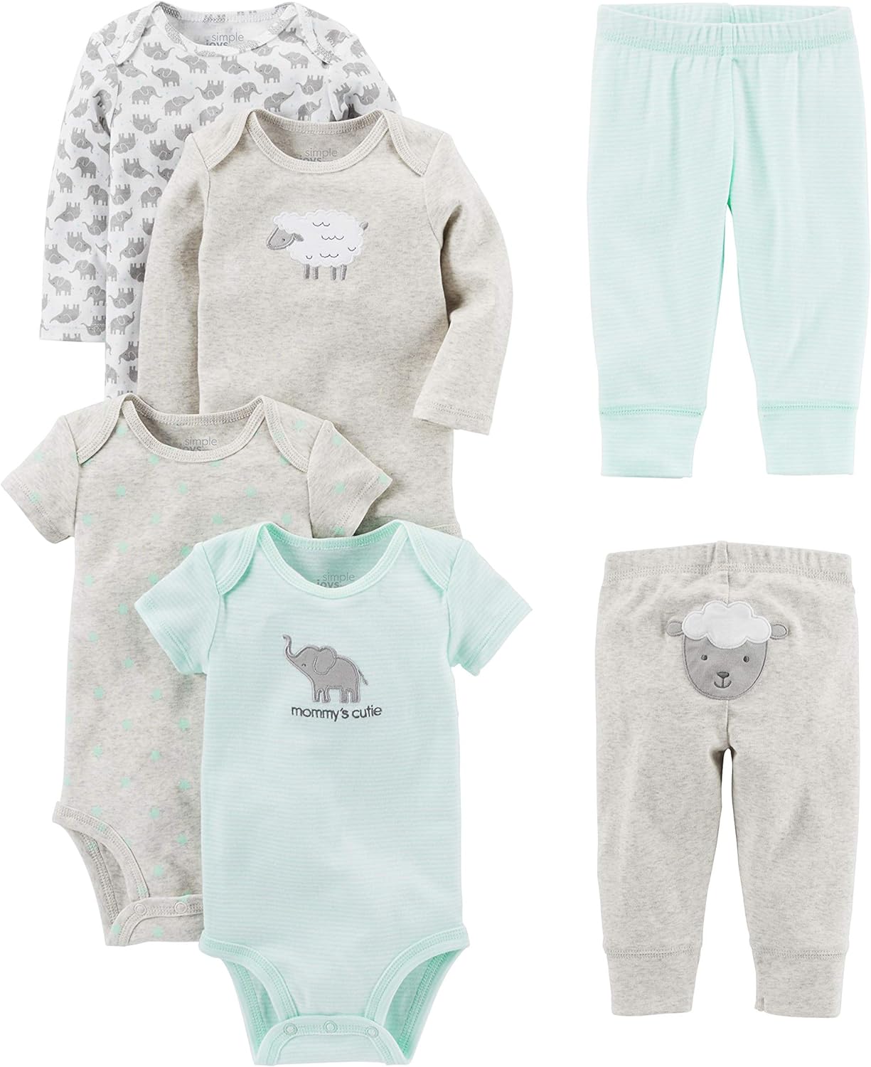 Simple Joys by Carter's Baby 6-piece Bodysuits (Short and Long Sleeve)