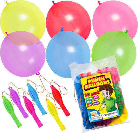 Giraffe 30 Pack Punch Balloons Bulk Fun Party Favors for Kids - 18 Inc