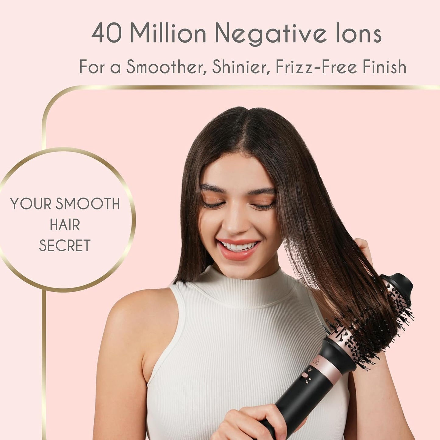 5 in 1 Ionic Hot Air Styler, 1400W Powerful Hair Dryer Brush, Auto-Wra