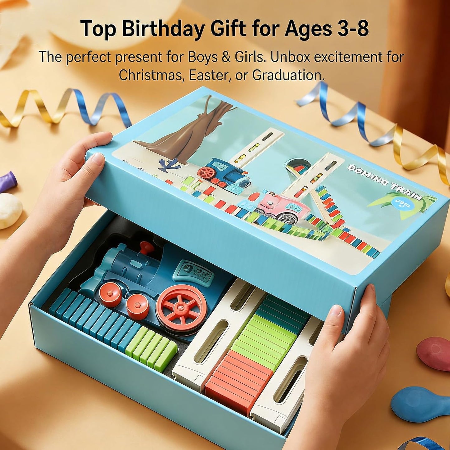 Domino Train Toys Kids Games - Automatic Stacking Creative Game 3+ Yea
