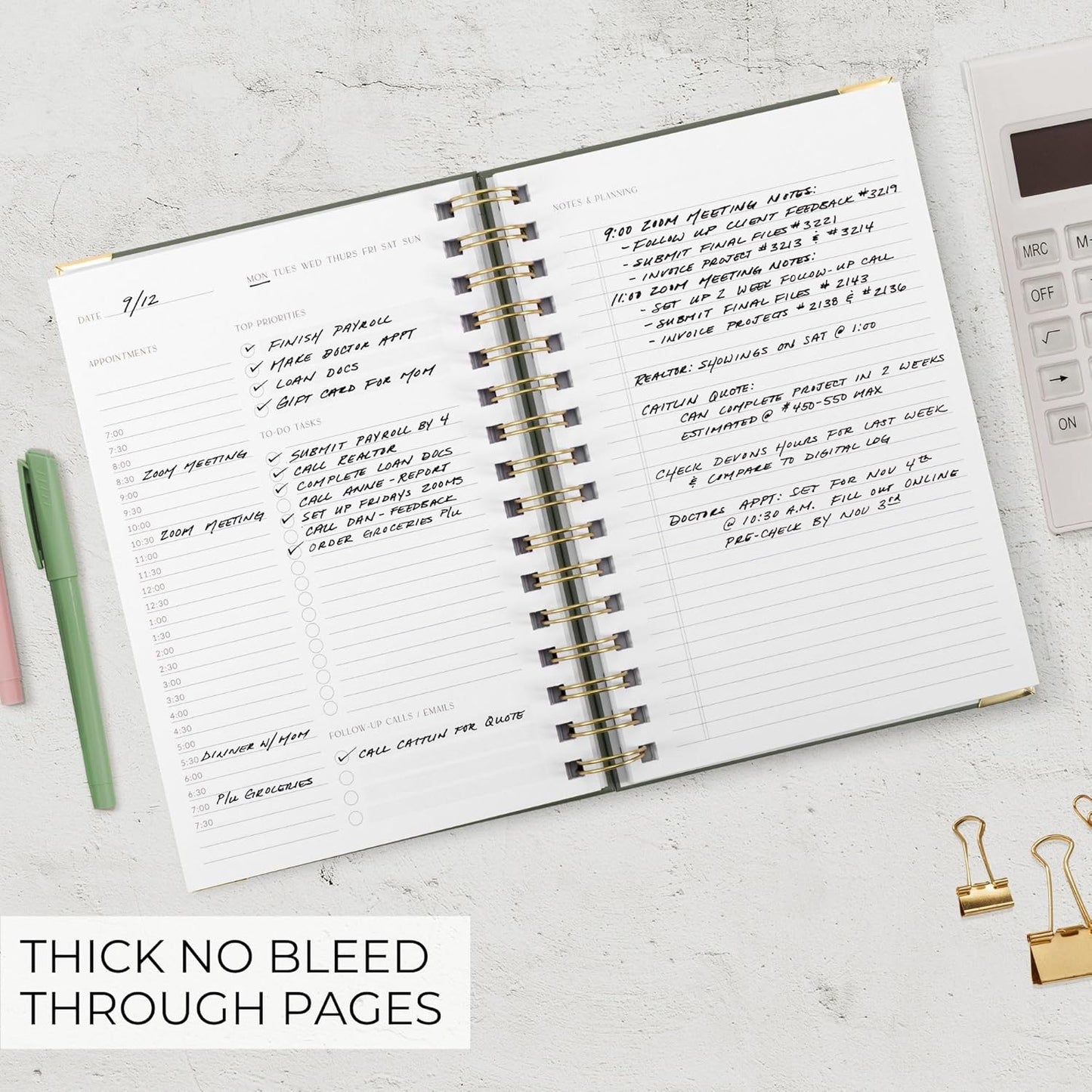 Aesthetic Daily Planner And Notebook With Hourly Schedule - Beautiful 