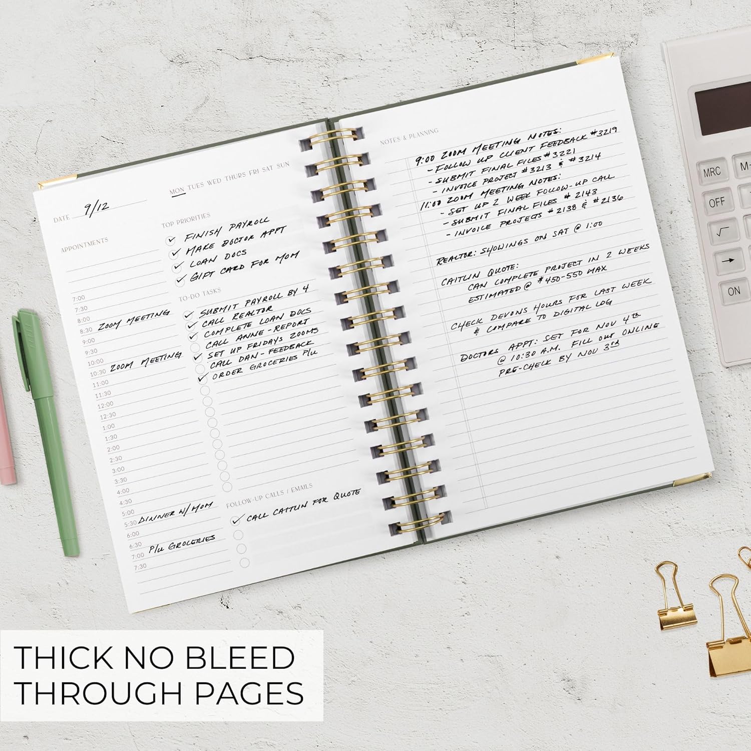 Aesthetic Daily Planner And Notebook With Hourly Schedule - Beautiful 