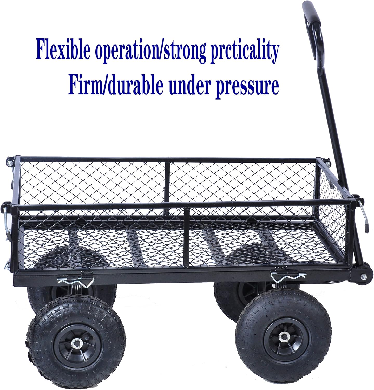 Garden Cart Outdoor Utility Wagon with Solid Wheels Beach Wagon,All Te