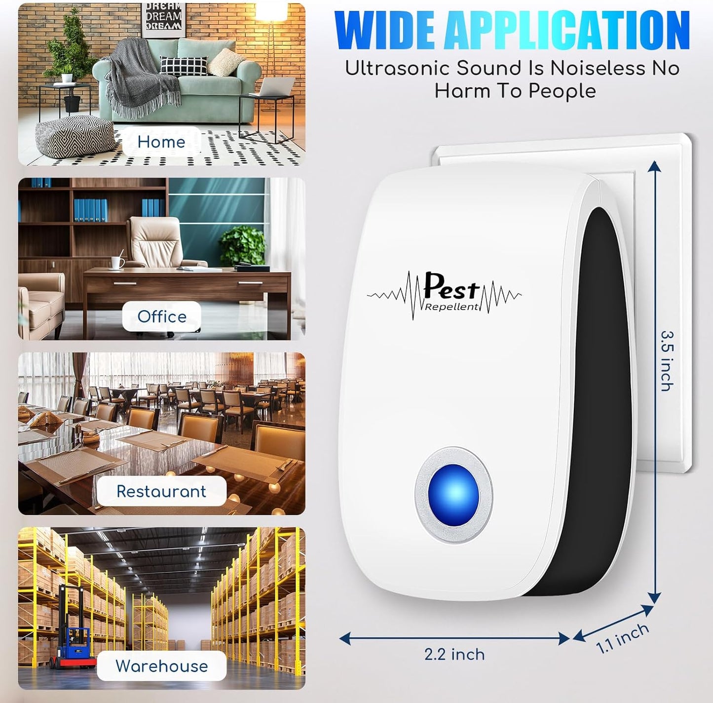 2026 New Ultrasonic Mouse Repellent Plug in Pest Repeller Indoor Contr